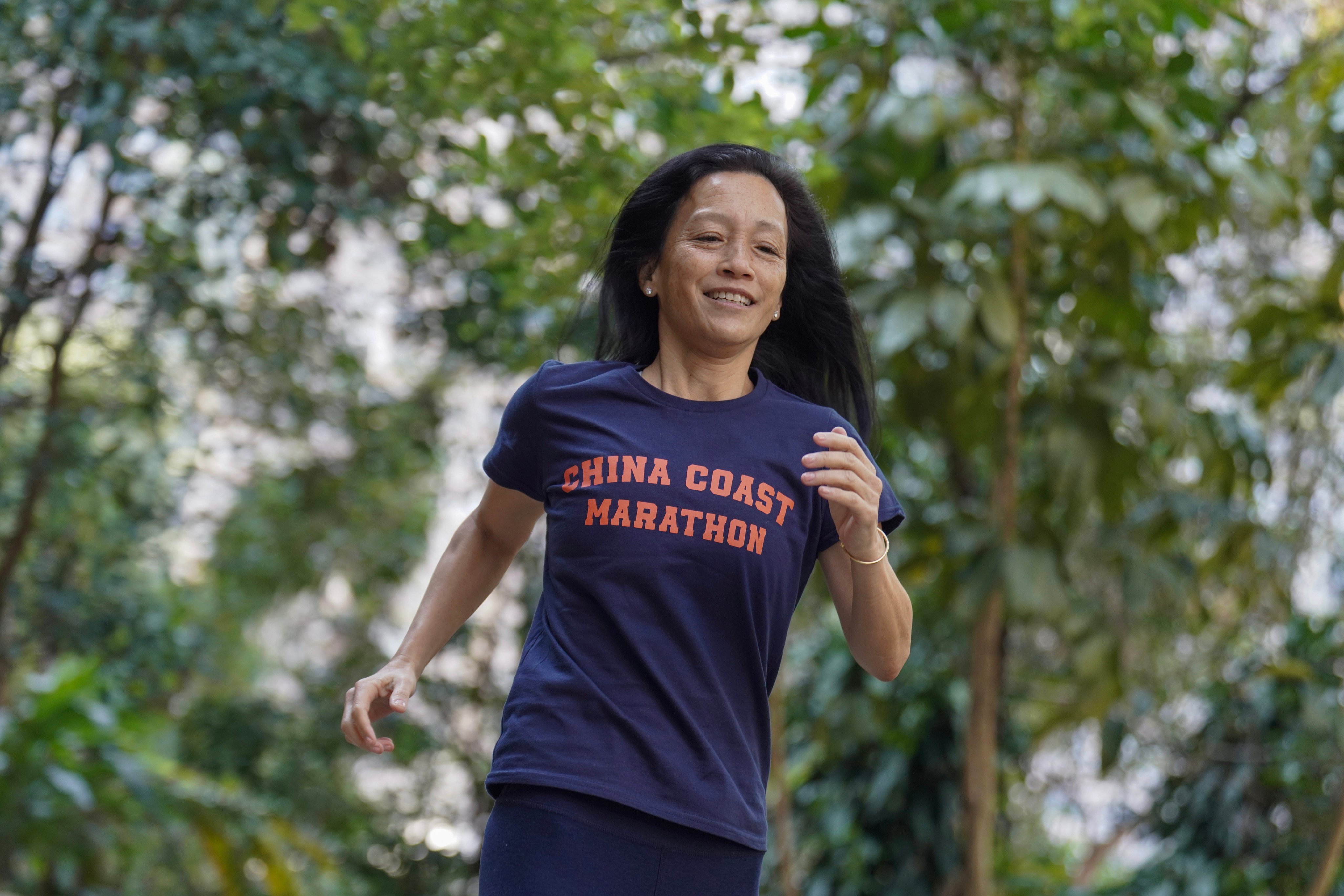 Ming Chen is preparing to compete in her 88th marathon at the Road Scholars China Coast Marathon. Photo: Karma Lo