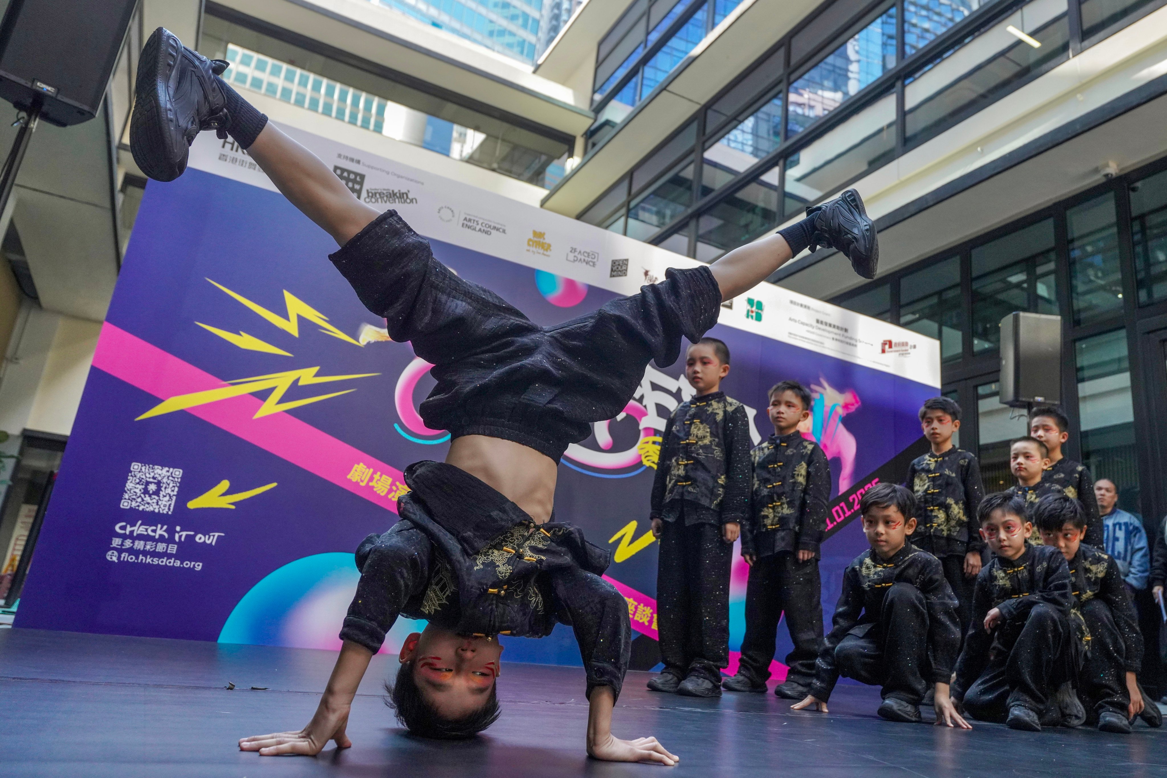 Performers take the stage during the opening day of Flo Fest, a street dance event founded by the Hong Kong Street Dance Development Association, on January 3, 2026. Photo: Karma Lo