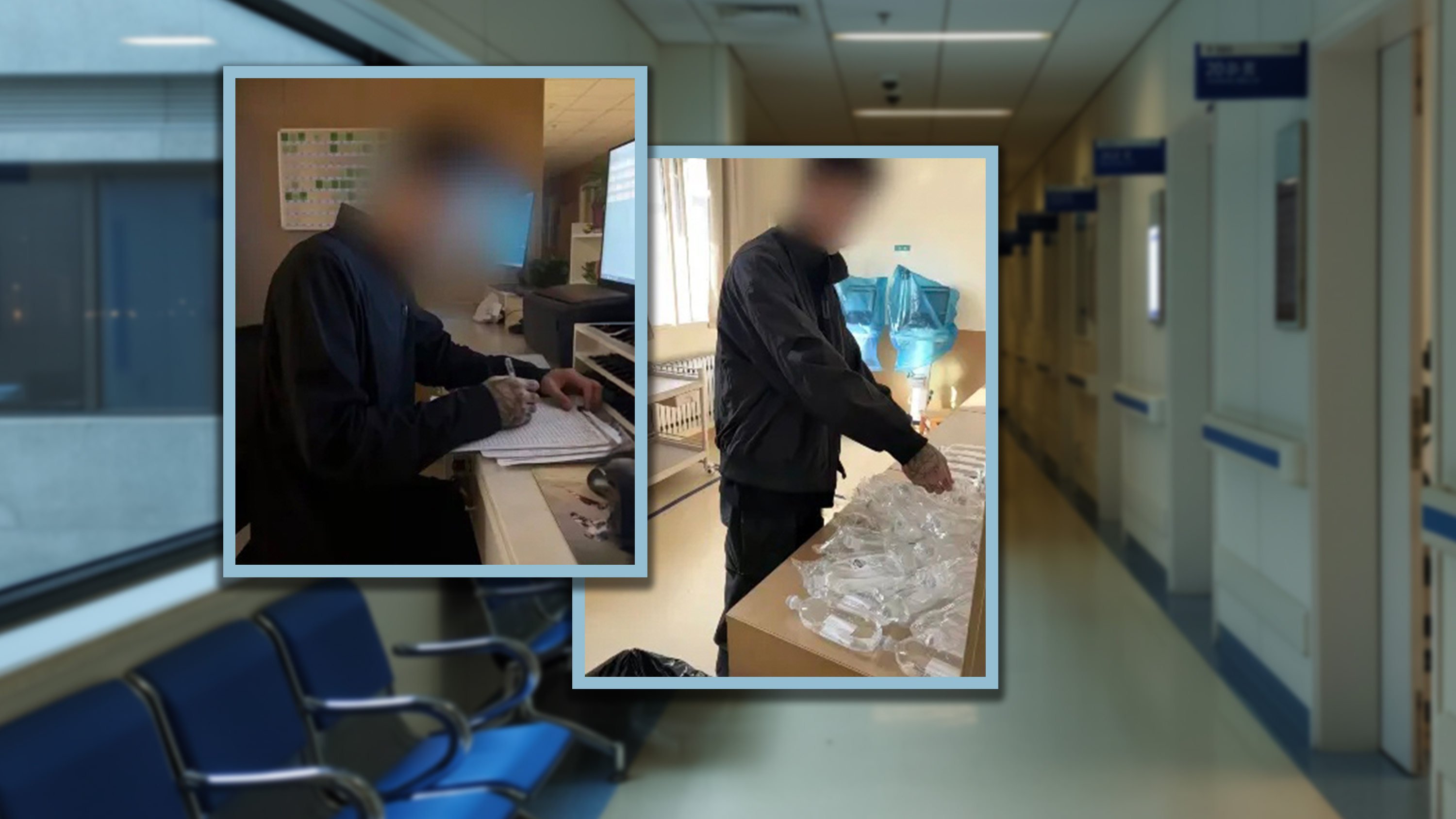 A Chinese nurse has been suspended after she shared images of her boyfriend helping her during a night shift. Photo: SCMP composite/Shutterstock/Douyin