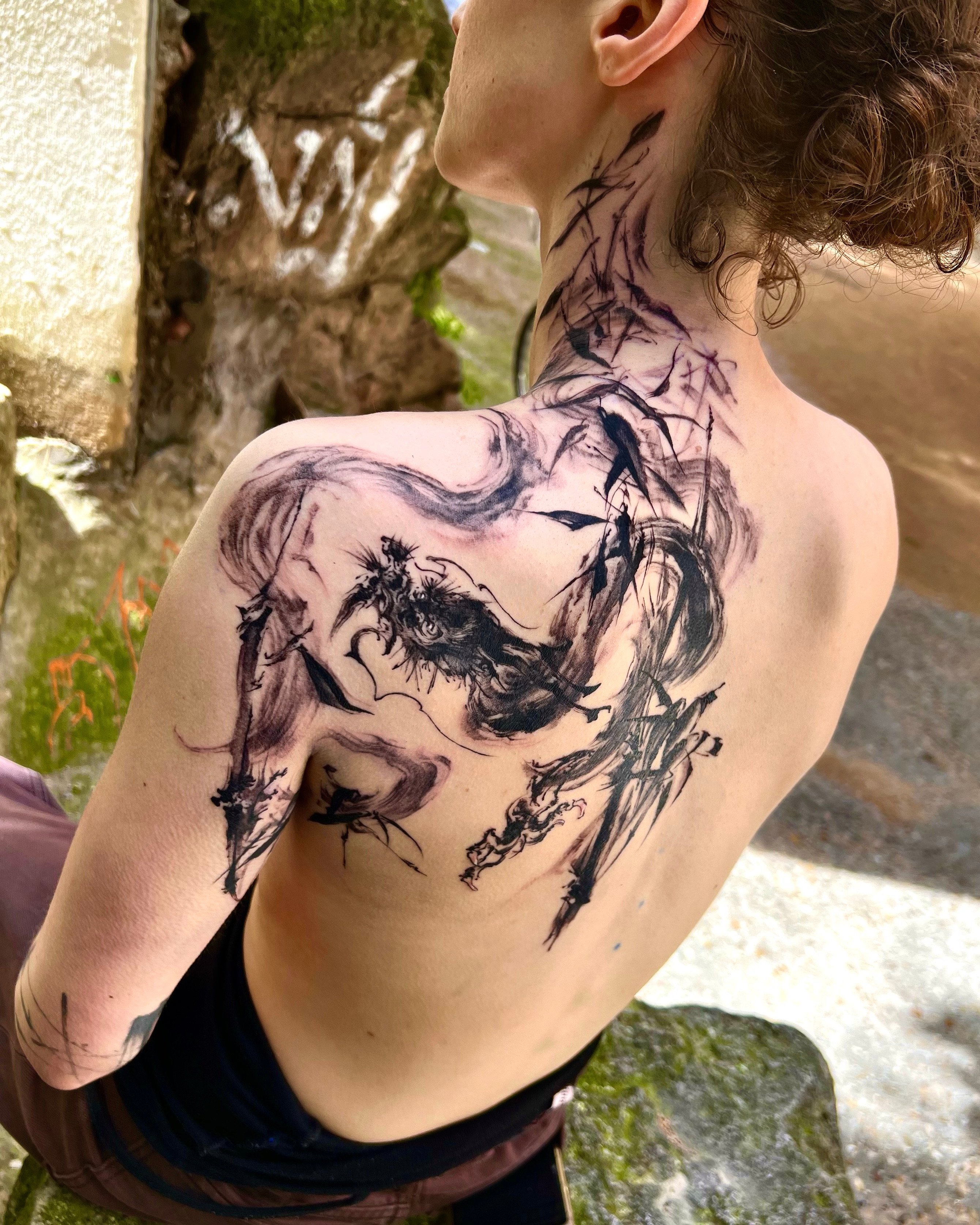 Bella Yuen tells the Post that, as a child, she used to go to Buddhist temples and chapels in Hong Kong with her Buddhist mother. She also read Chinese Buddhist texts and practised calligraphy briefly, which “planted the seed” of her unique traditional Chinese tattooing style now. Photo: Bella Yuen