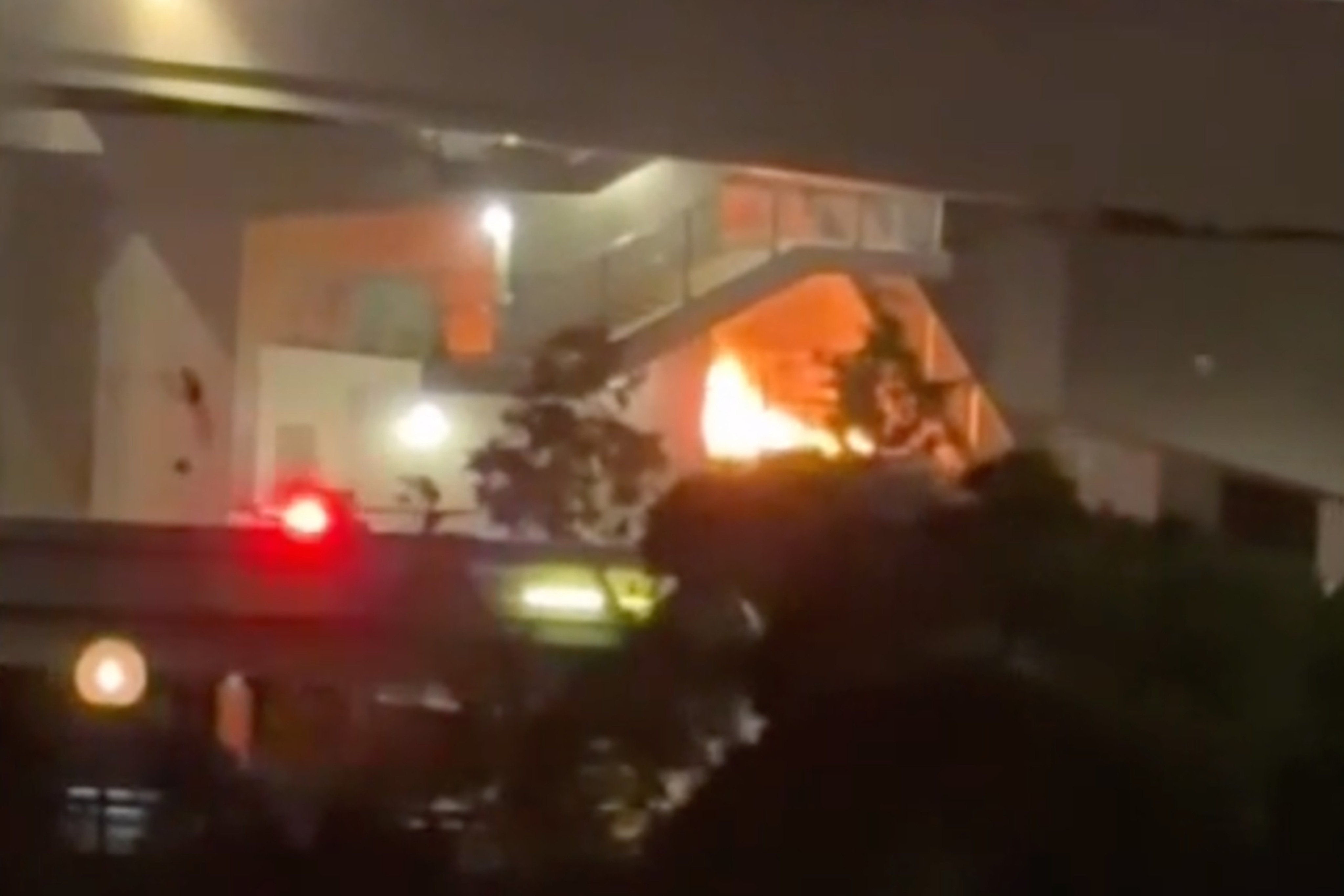 Police were alerted about a fire at a stairwell under a footbridge in Tsz Wan Shan in the early hours of Tuesday. Photo: Handout