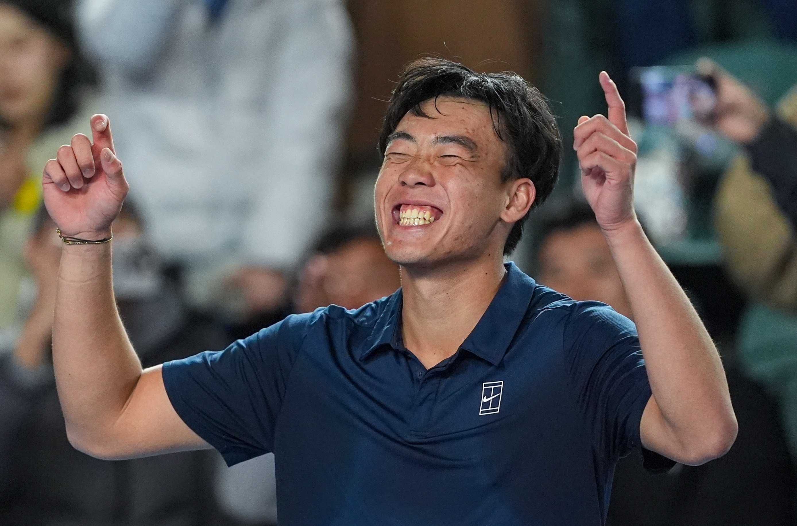Coleman Wong celebrates after reaching the last 8 of the Hong Kong Tennis Open. Photo: Elson Li
