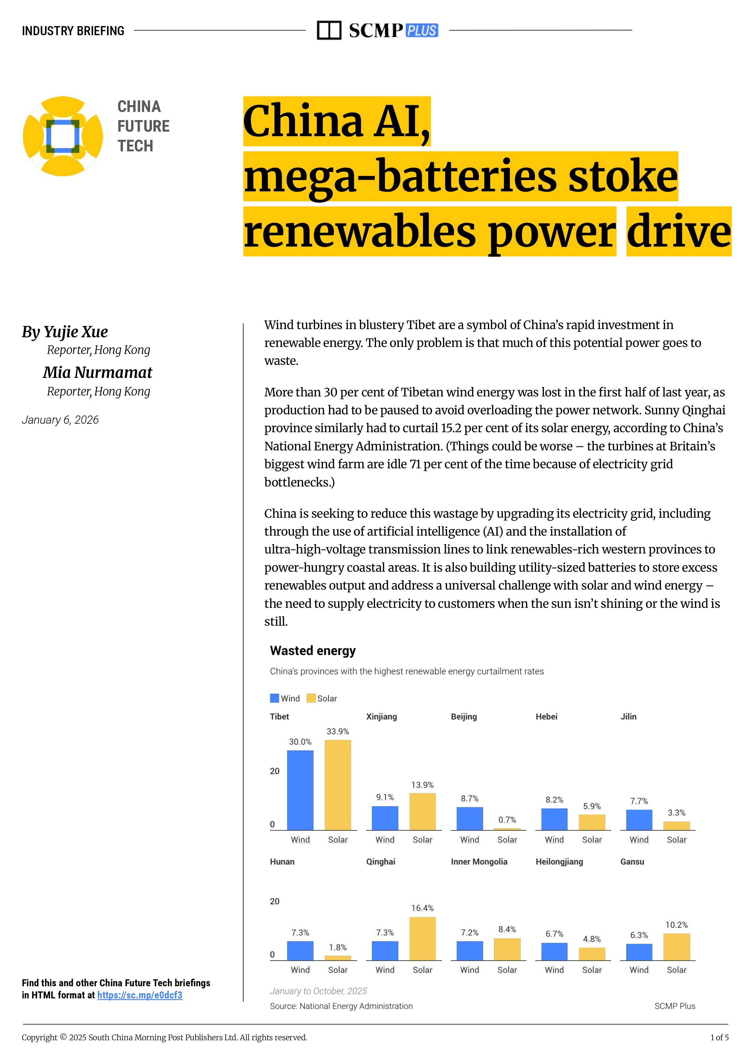 China AI, mega-batteries stoke renewables power drive