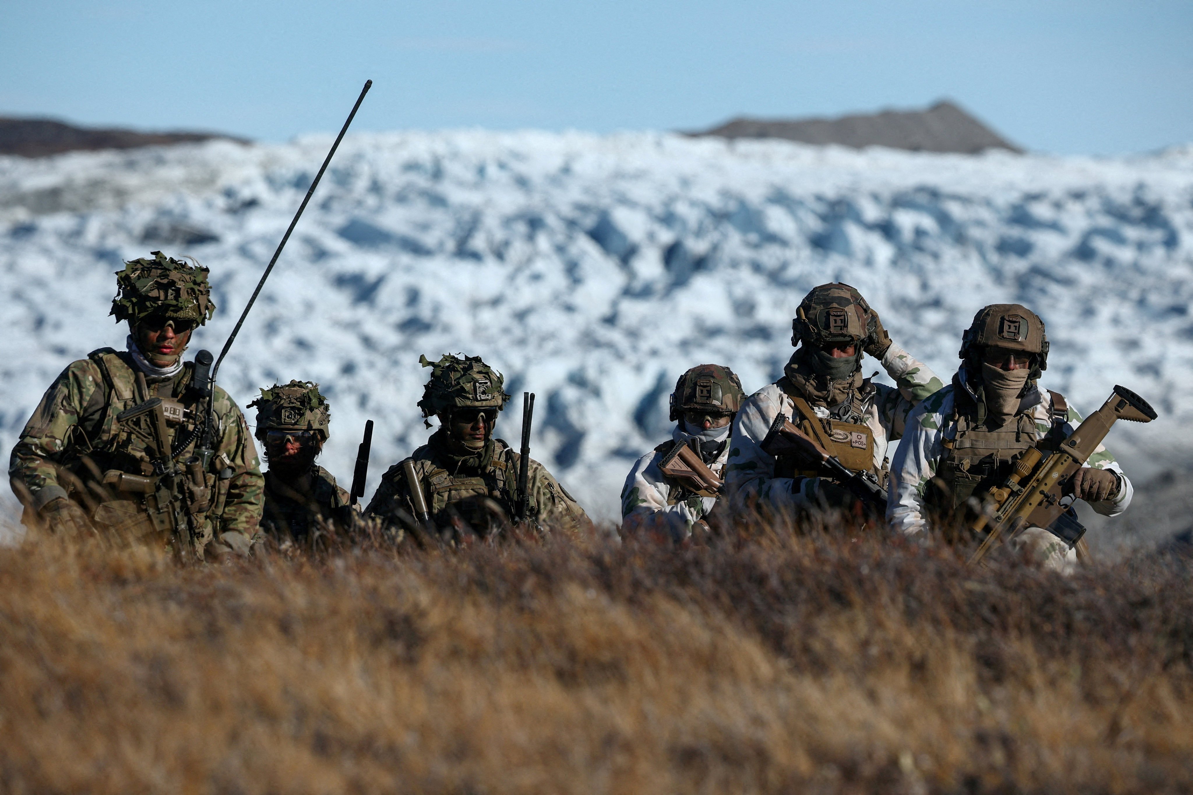 Danish troops train with Swedish, Norwegian, German and French peers in Kangerlussuaq, Greenland, in September. Photo: Retuers