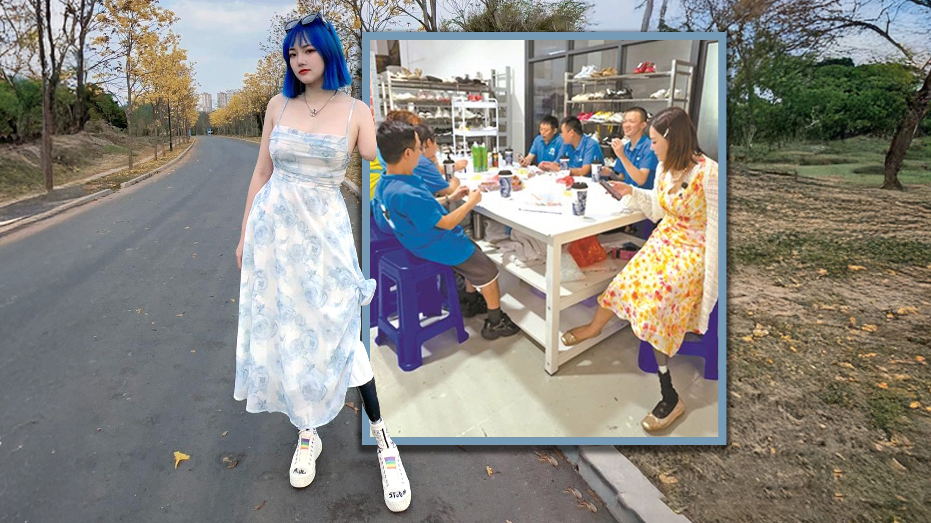 A woman who lost her left arm and leg in a car accident, recently opened a shoe-washing factory in China, hiring disabled workers and creating roles based on their strengths. Photo: SCMP composite/Zhihu/Sina