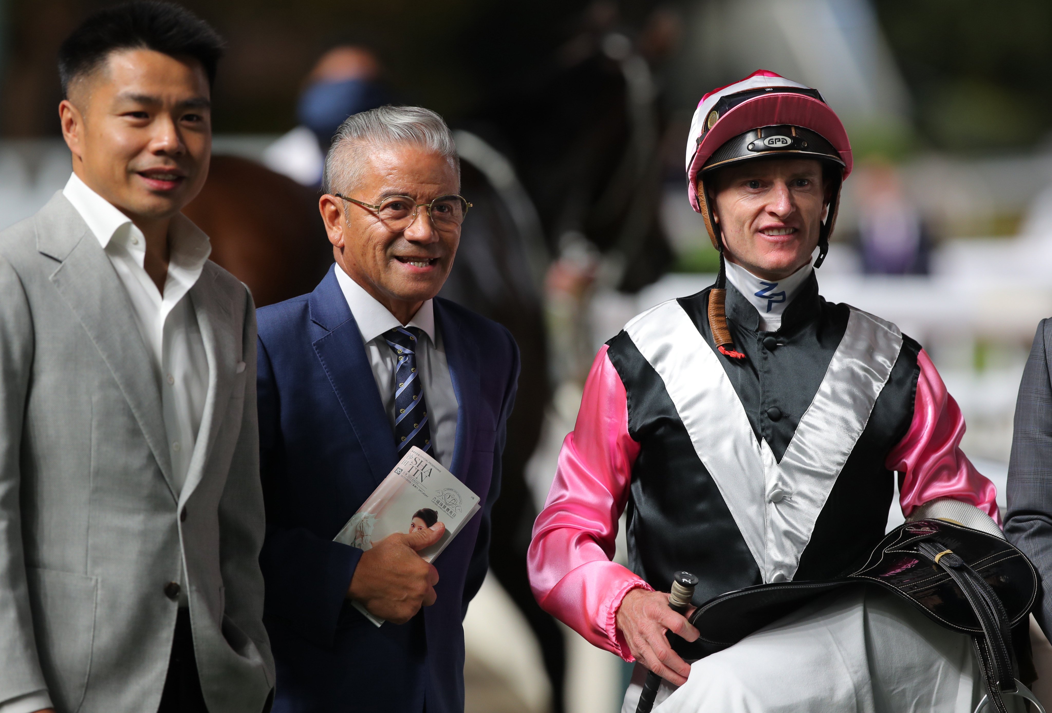 Owner Patrick Kwok Ho-chuen, trainer Tony Cruz and jockey Zac Purton after Beauty Bolt’s win in November. Photos: Kenneth Chan