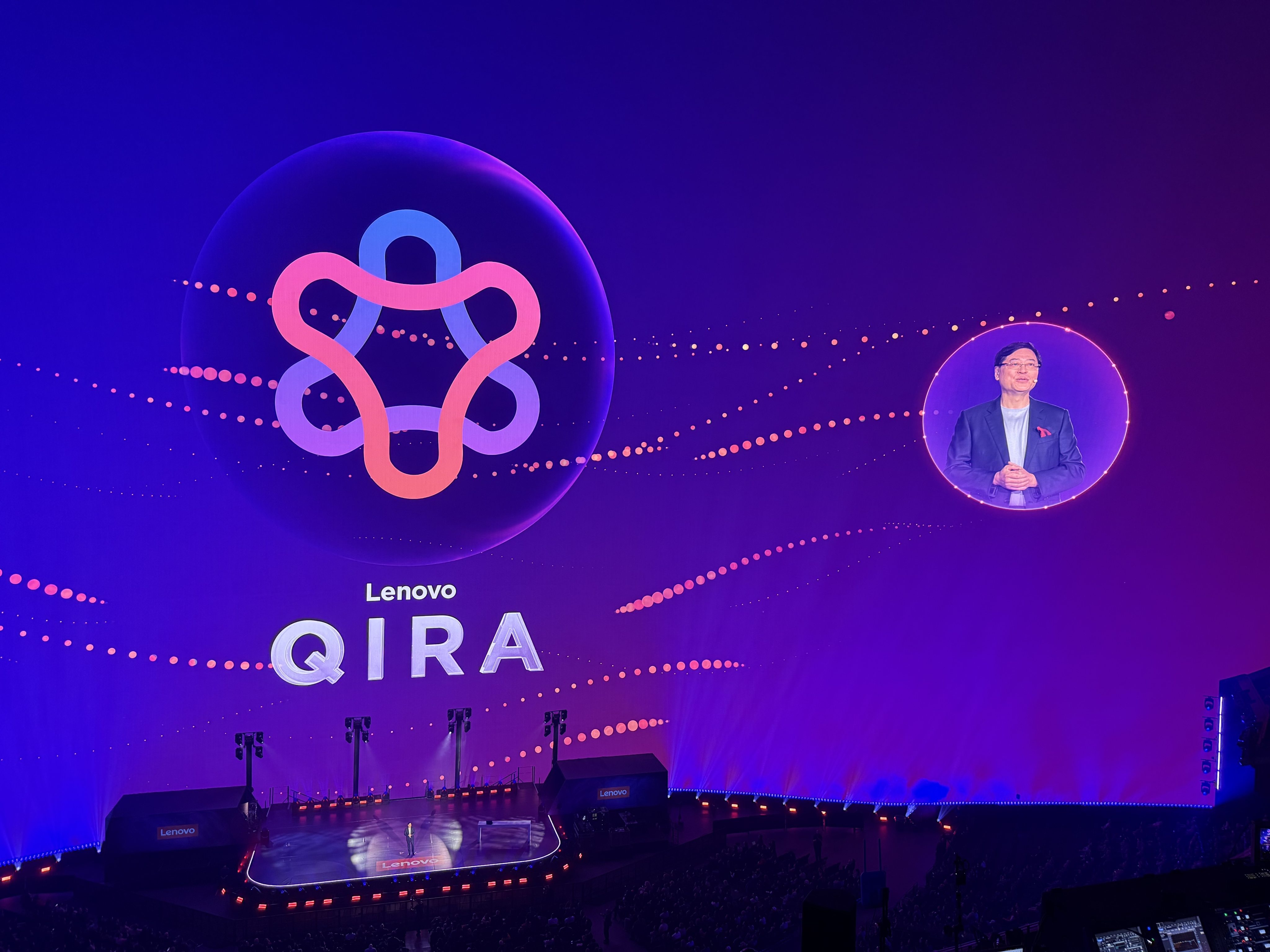 Lenovo chairman and CEO Yang Yuanqing announces the company’s new personal AI agent Qira in Las Vegas on Tuesday.  Photo: Xinmei Shen