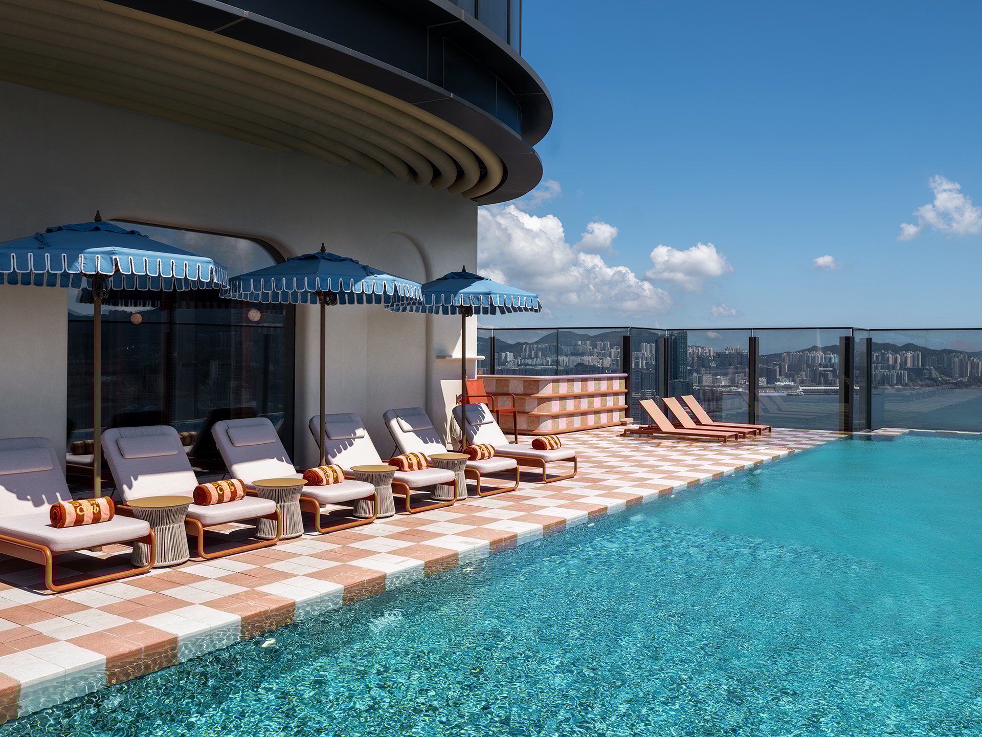 The outdoor pool at Swim Club at Kimpton Tsim Sha Tsui, which boasts impressive harbour views. Photo: Swim Club