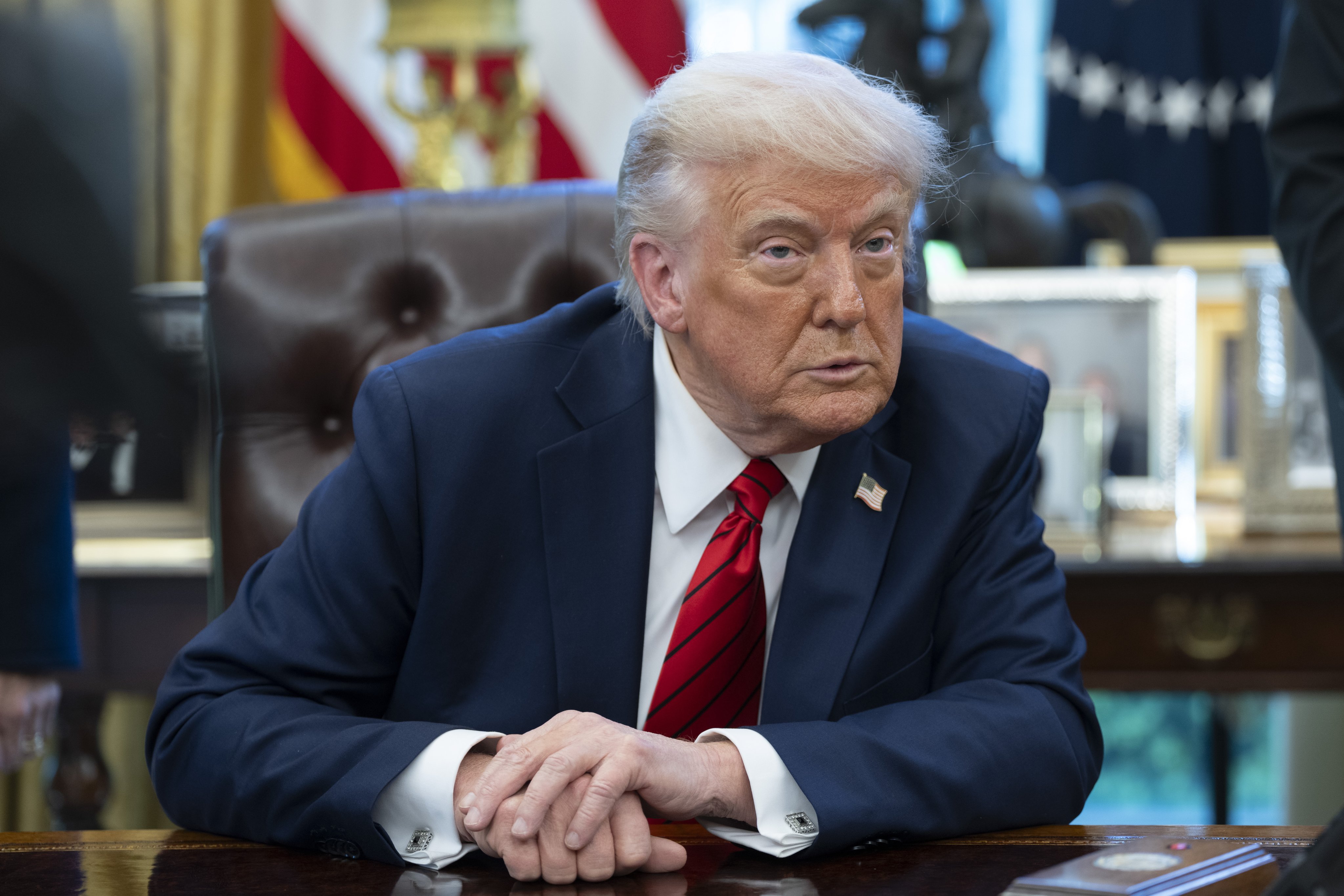 US President Donald Trump meets fishermen and women from American Samoa in the White House last year as he signs a proclamation expanding US fishing rights in the Pacific. Photo: EPA-EFE