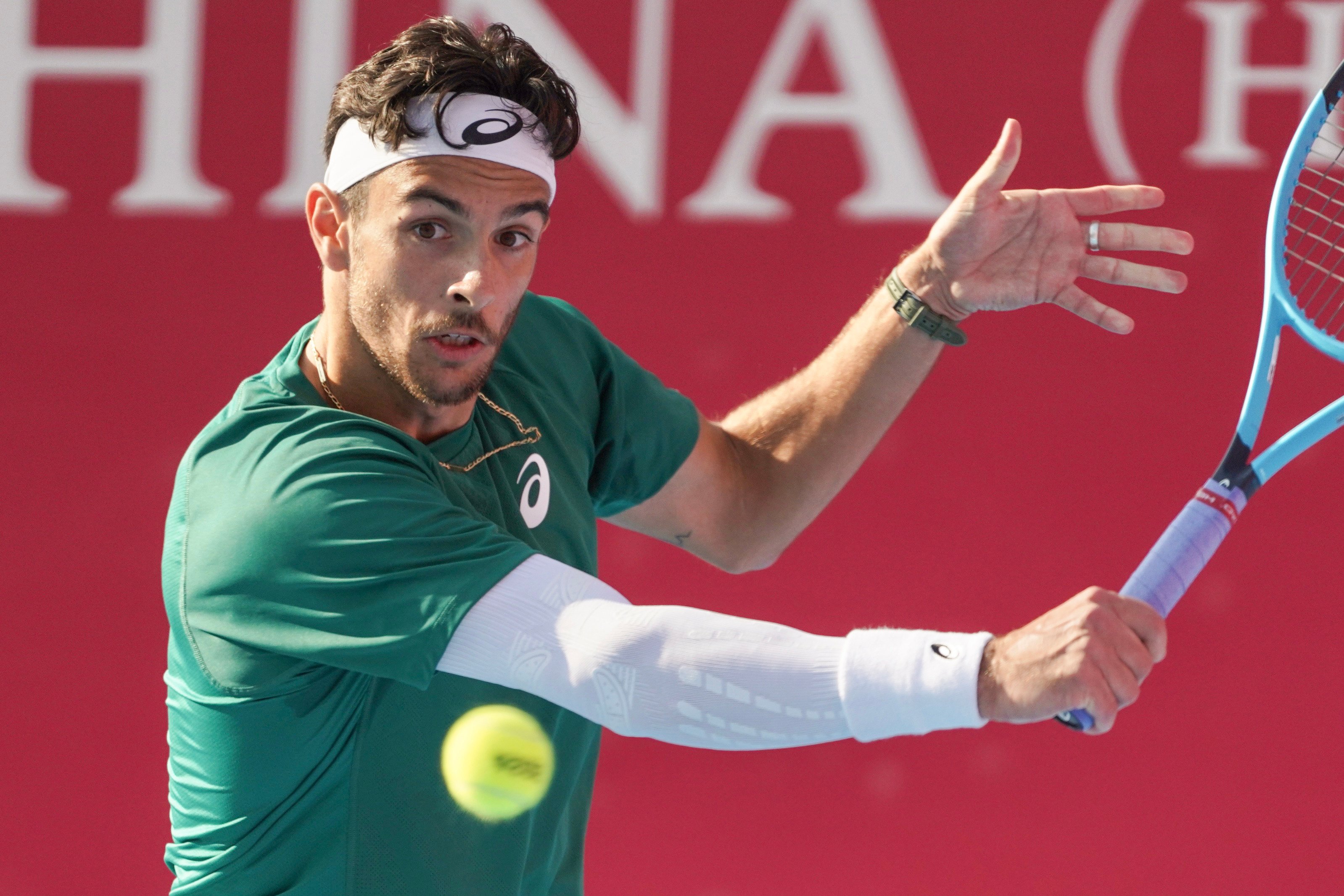 Lorenzo Musetti recovered from going a set down to win a three-set thriller against Andrey Rublev. Photo: Karma Lo