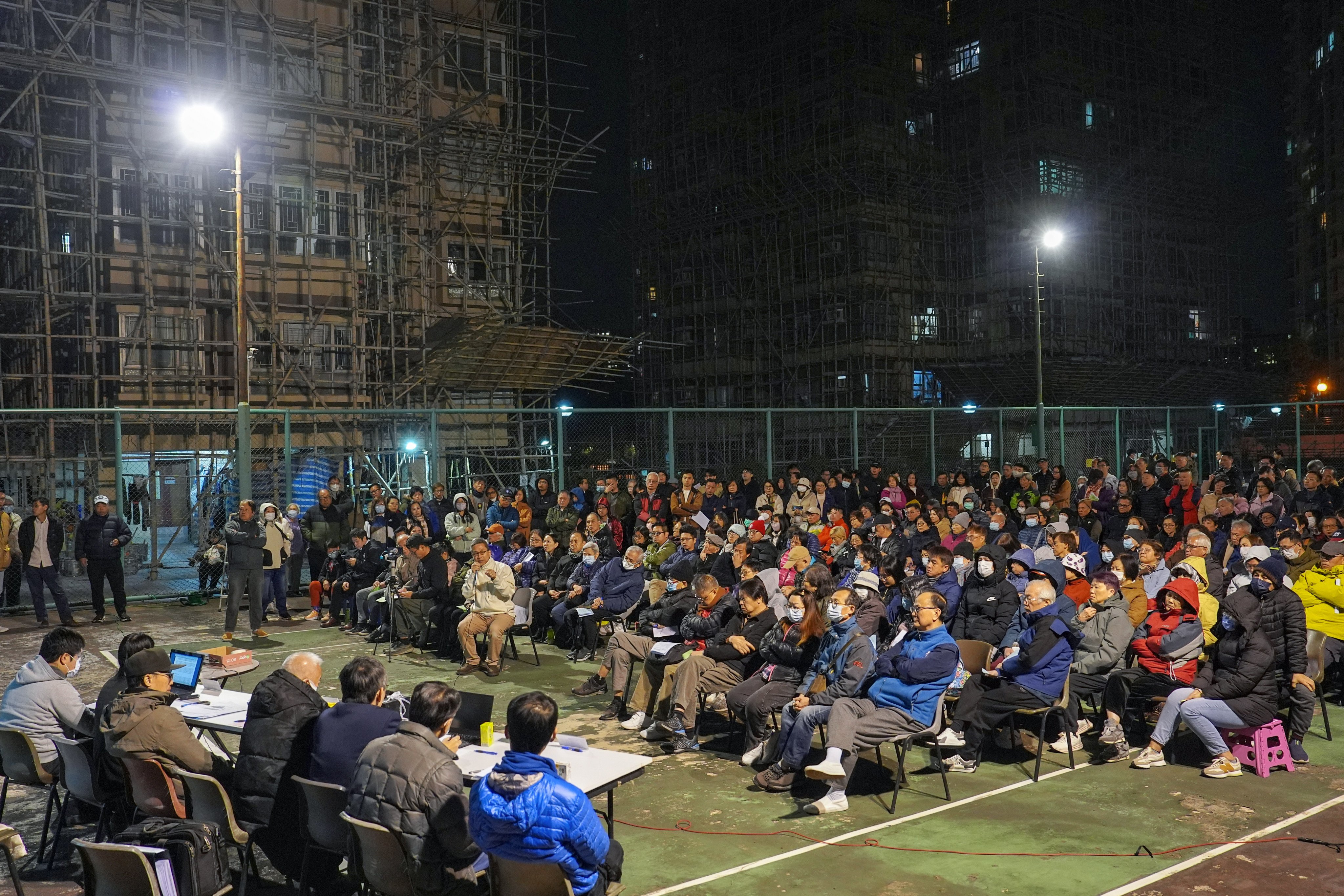 Property owners of Elegance Gardens in Tuen Mun estate voted to terminate renovation contract with Prestige Construction and Engineering Company. Photo: Elson Li