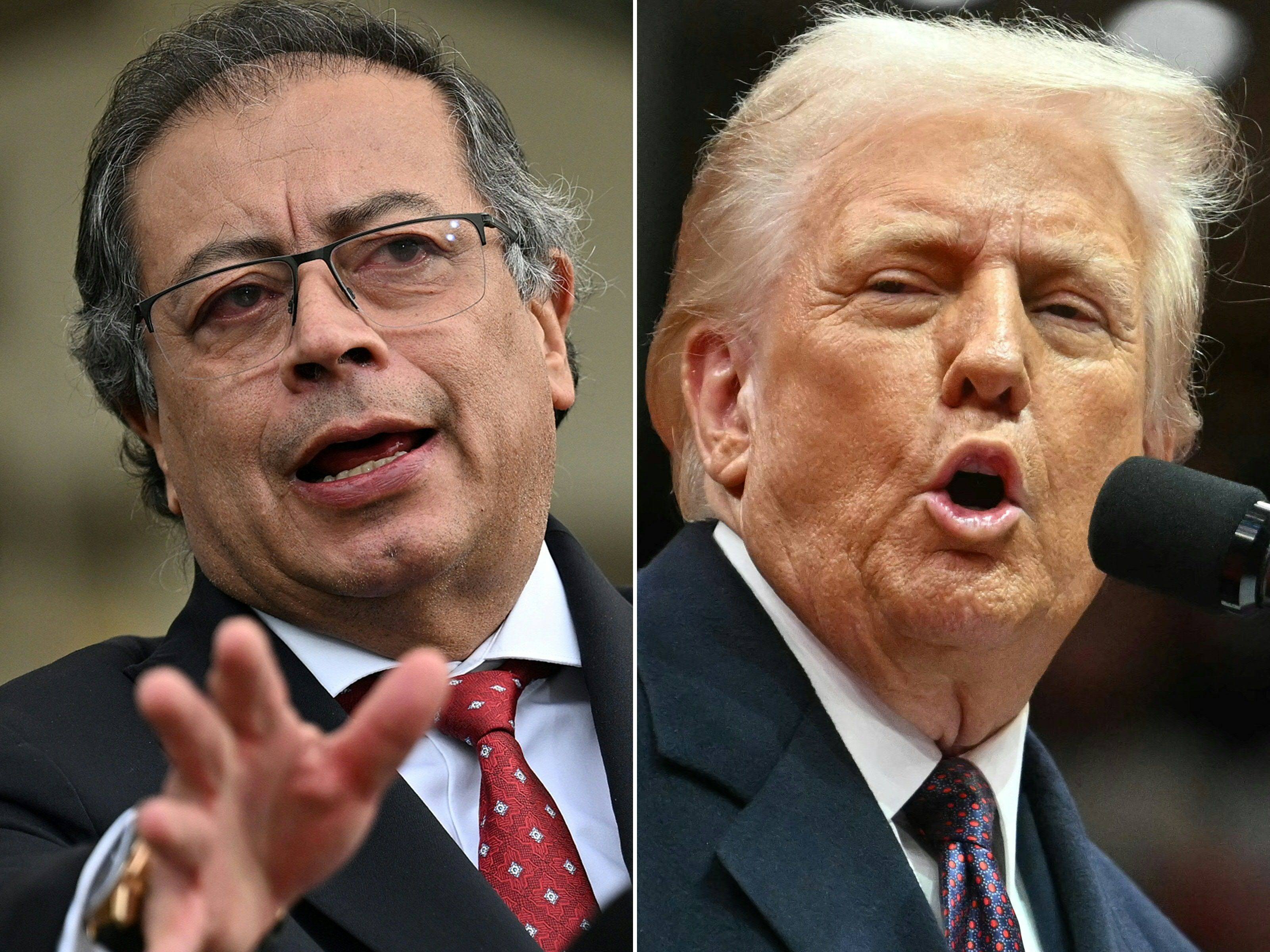 US President Donald Trump (right) spoke with Colombian President Gustavo Petro over the phone on Wednesday. Photos: AFP