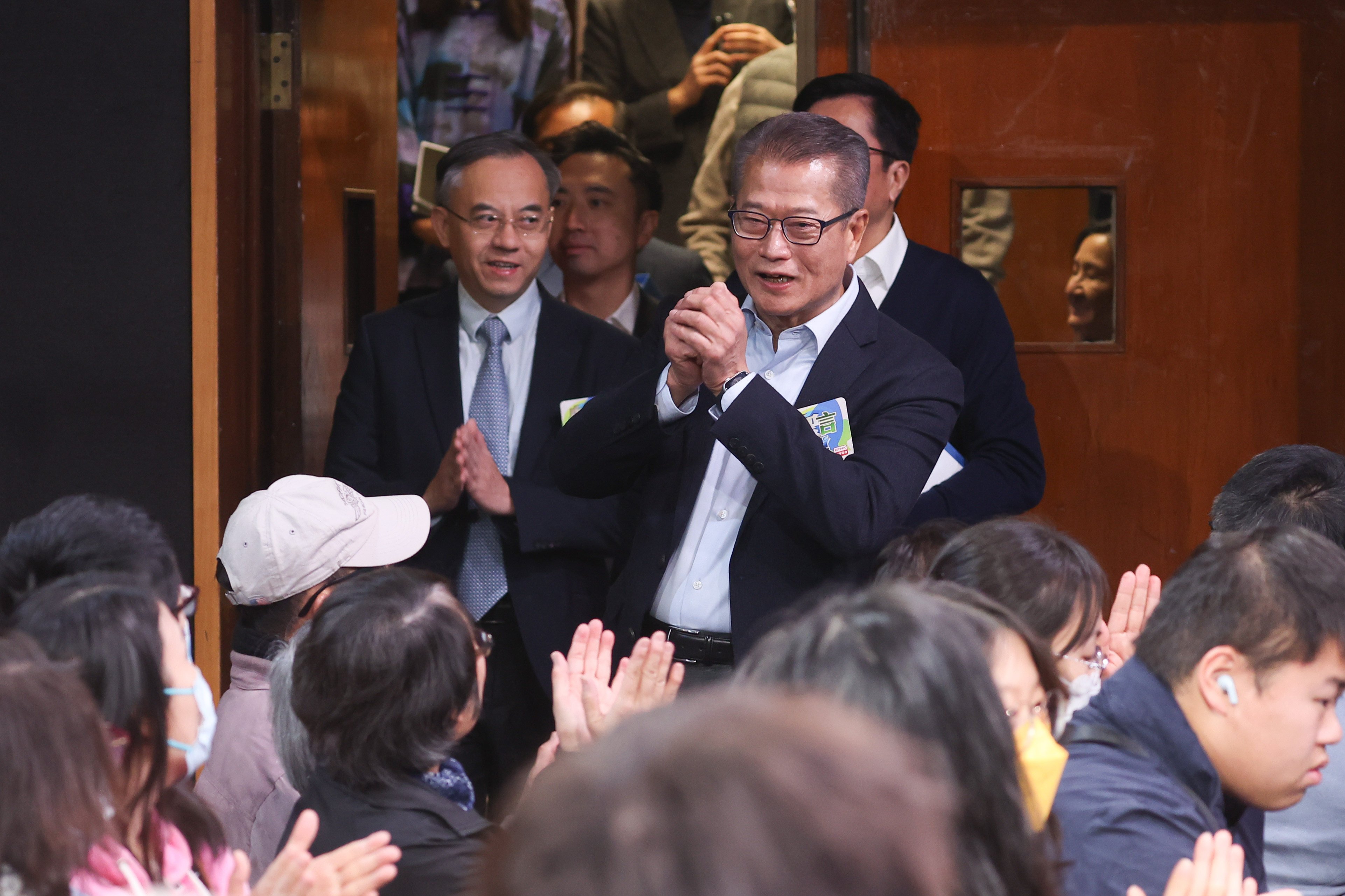 Financial Secretary Paul Chan attends a public consultation forum on Saturday. Photo: Edmond So
