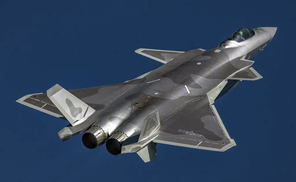 A military analyst interviewed by state broadcaster CCTV indicates that China’s J-20 stealth fighters are set for avionics upgrades on its radar, engines and AI integration. Photo: CCTV