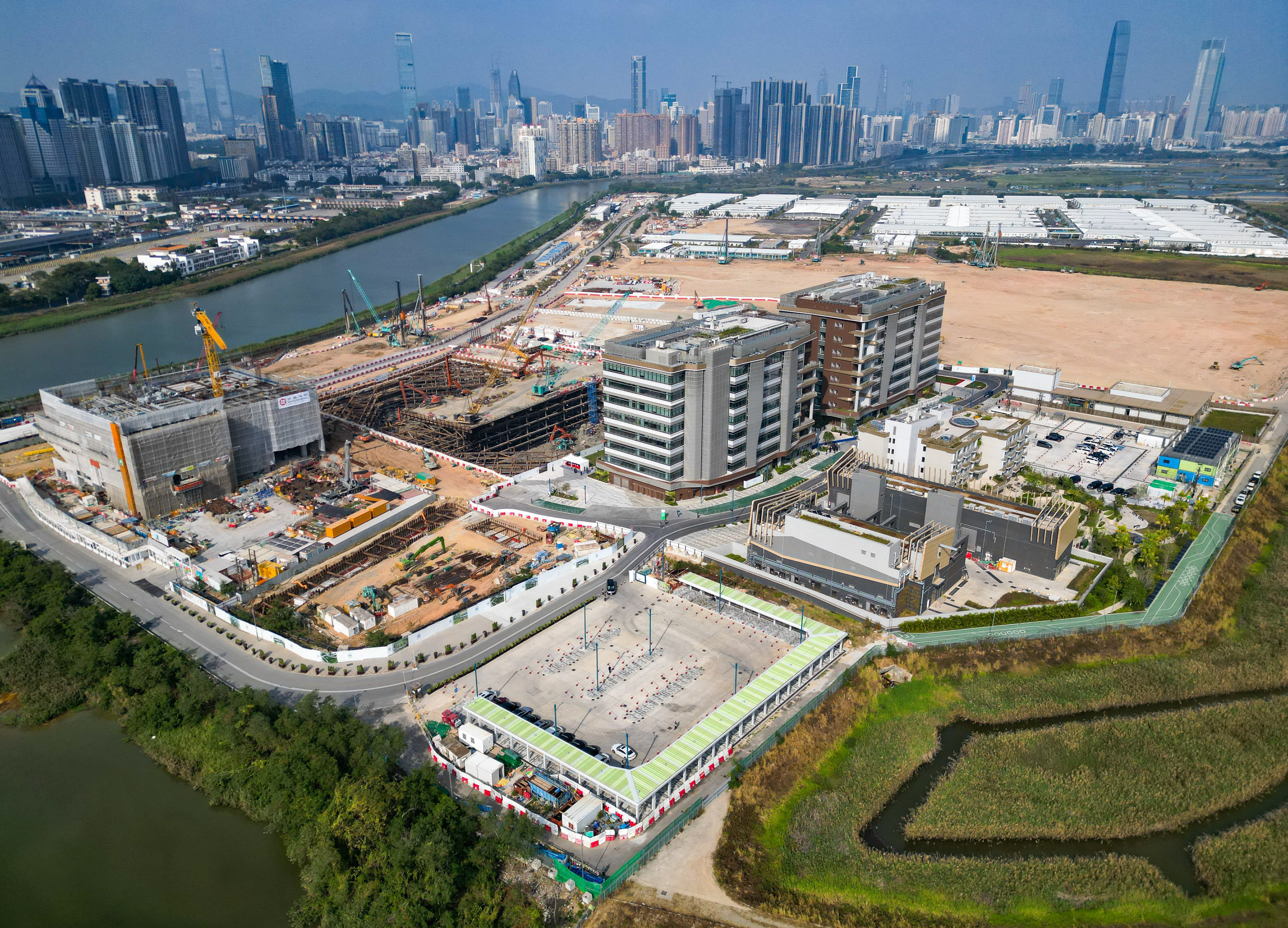 Construction is under way at the Hong Kong-Shenzhen Innovation and Technology Park. Photo: Eugene Lee