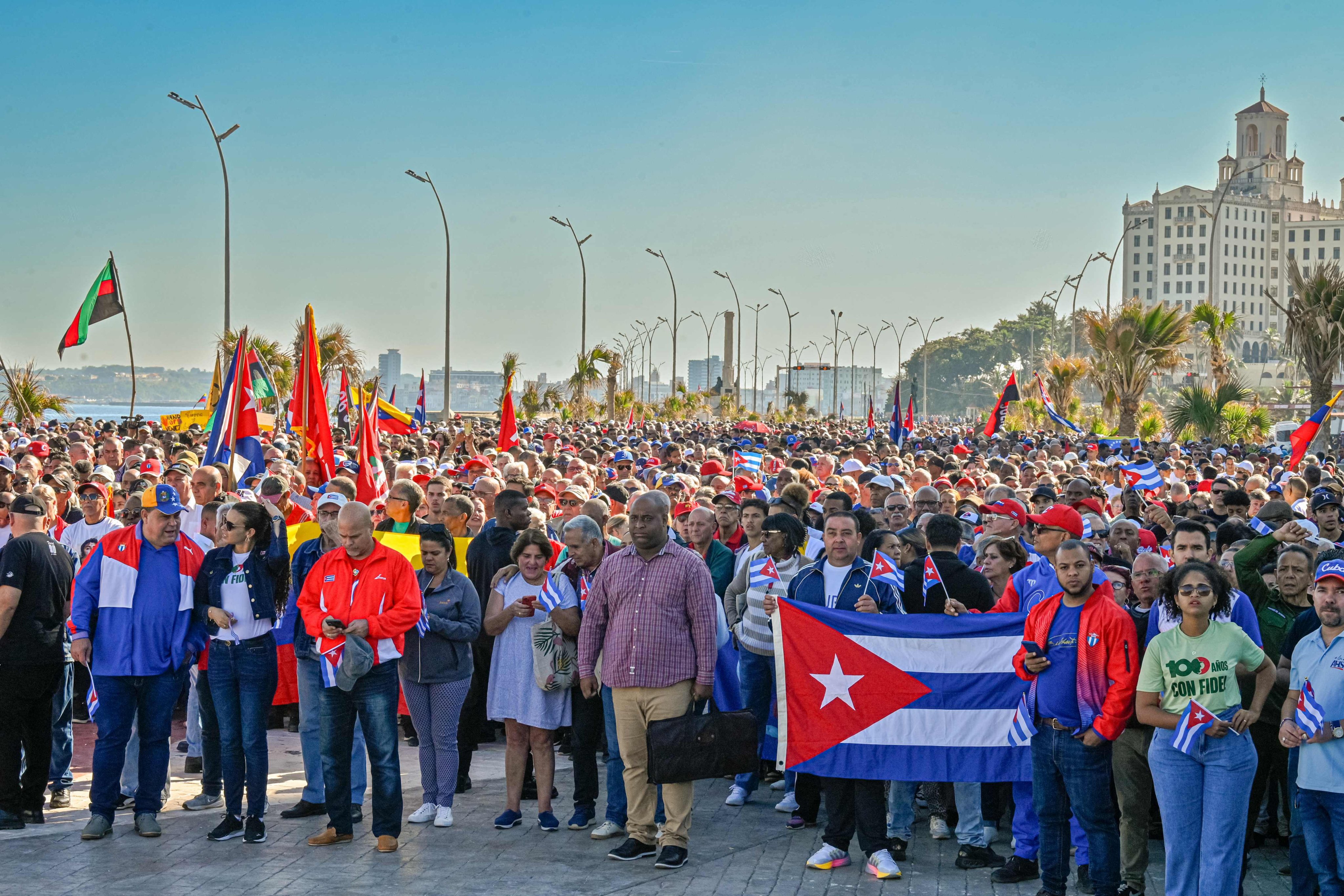 Cubans gather in support of Venezuela’s Nicolas Maduro in Havana on January 3. Photo: AFP