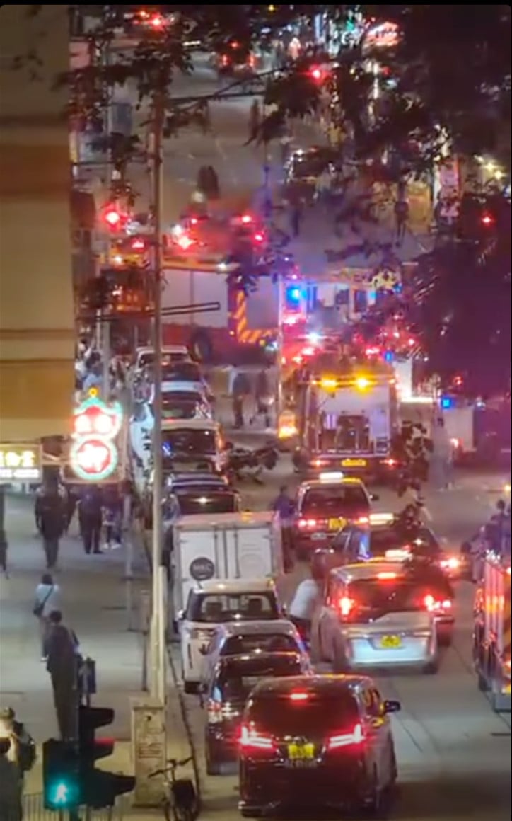 Emergency services are at the scene in Kowloon City. Photo: Facebook/Ndan Iblizt Alcopun