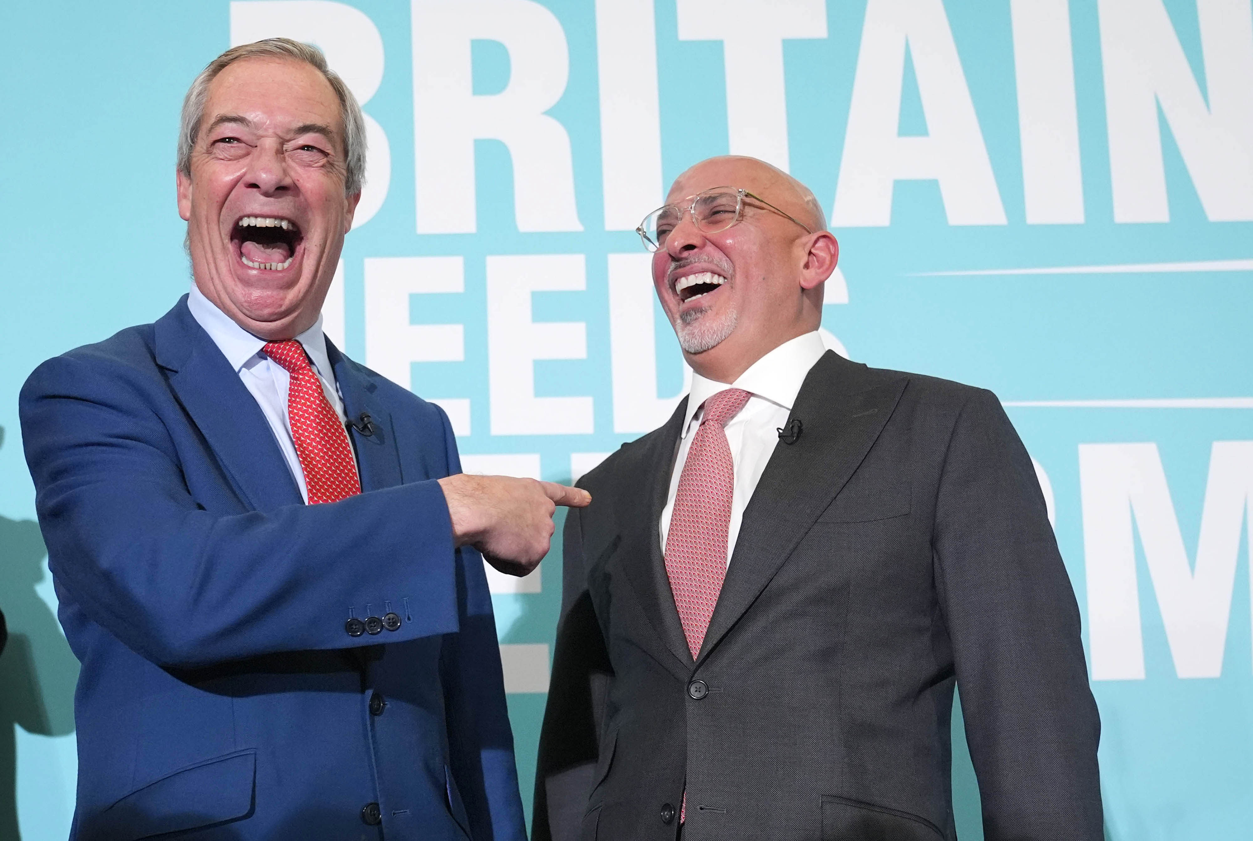 UK Reform leader Nigel Farage and Nadhim Zahawi. Photo: dpa