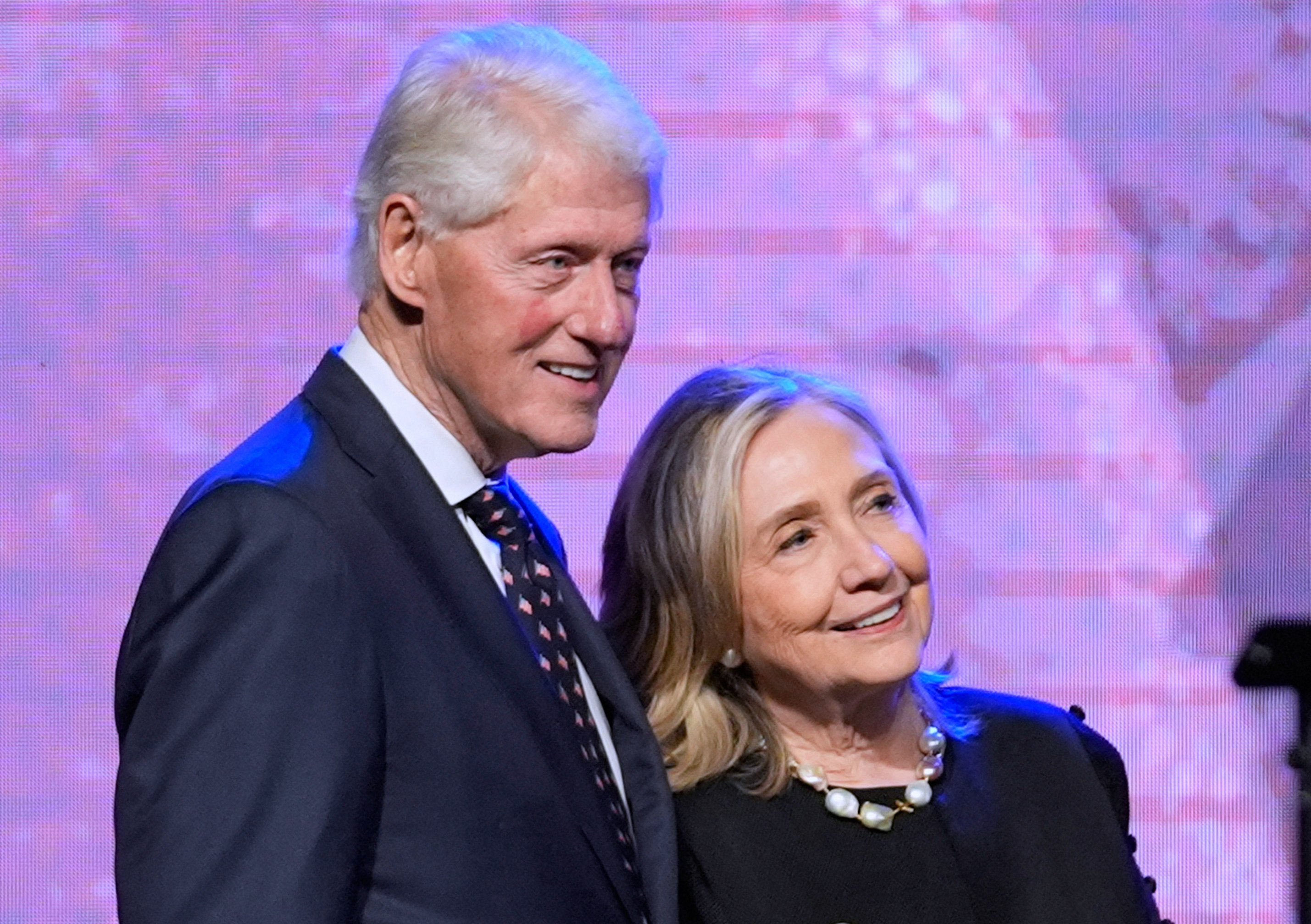 Former US president Bill Clinton and former secretary of state Hillary Clinton attend an event in Houston, Texas, in August 2024. Photo: AP
