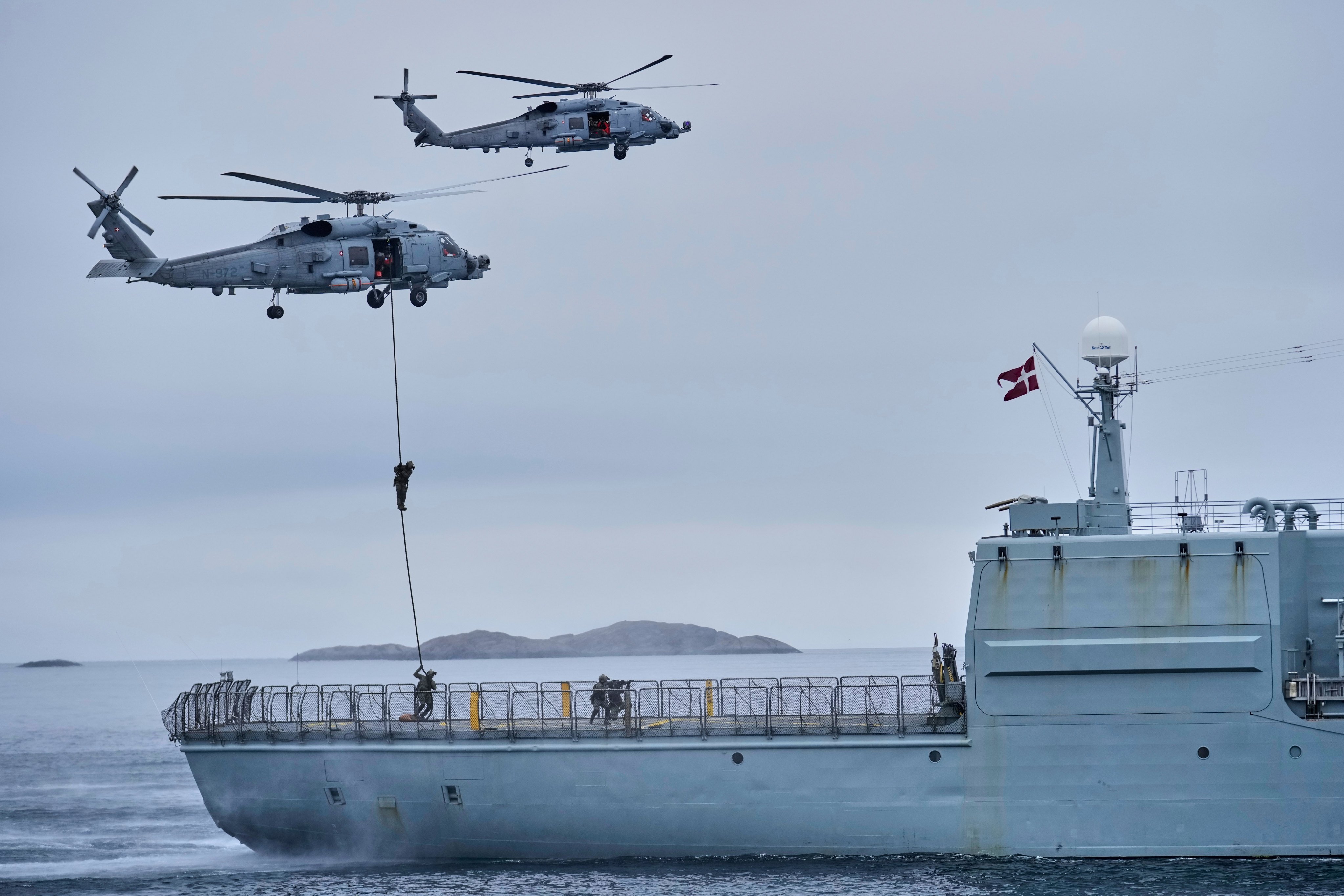 Danish military forces participate in an exercise with hundreds of troops from several European Nato members in the Arctic Ocean in Nuuk, Greenland in September 2025. Photo: AP