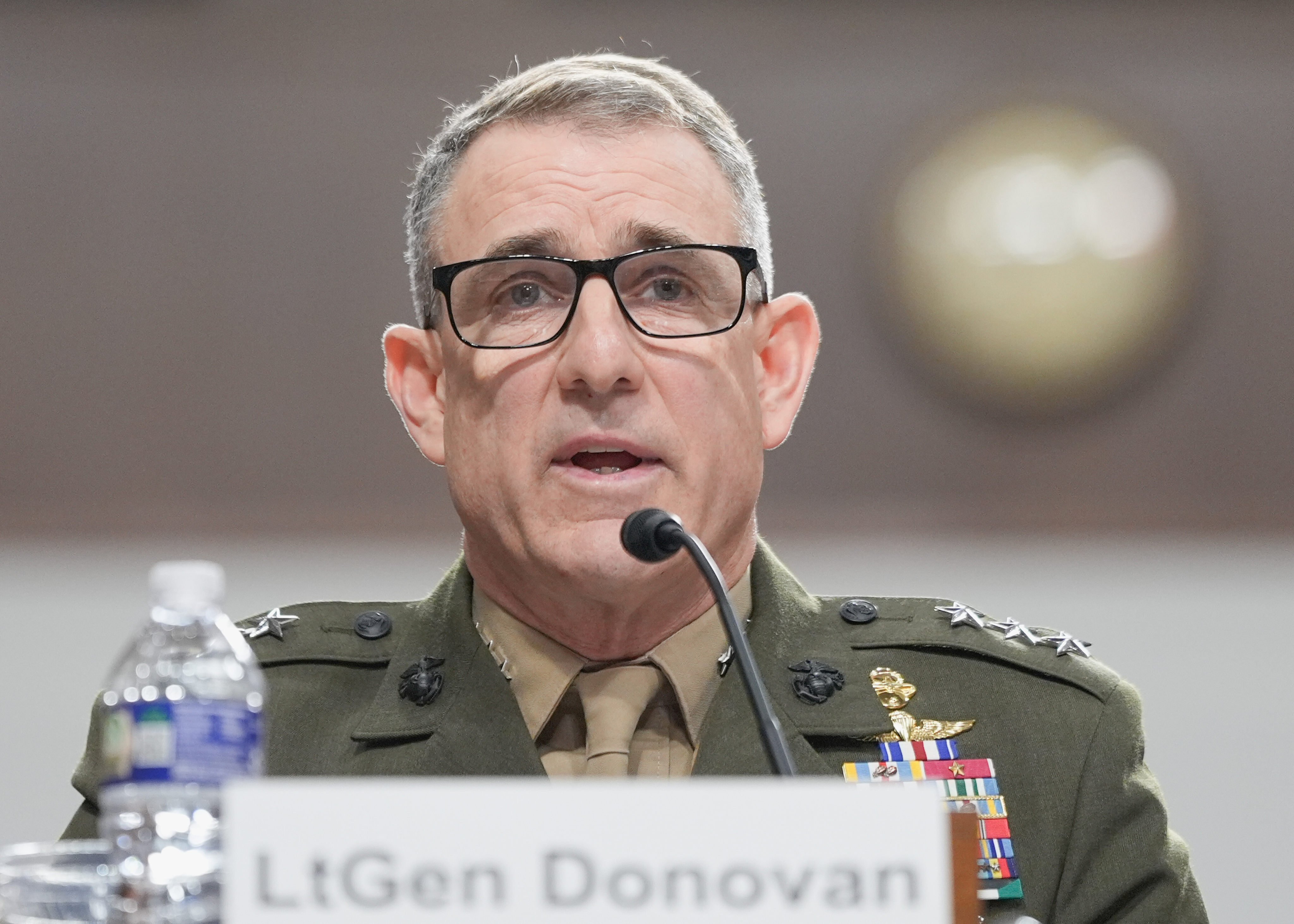Lieutenant General Francis Donovan testifies during a Senate Committee on Armed Services hearing in Washington on Thursday. Photo: AP