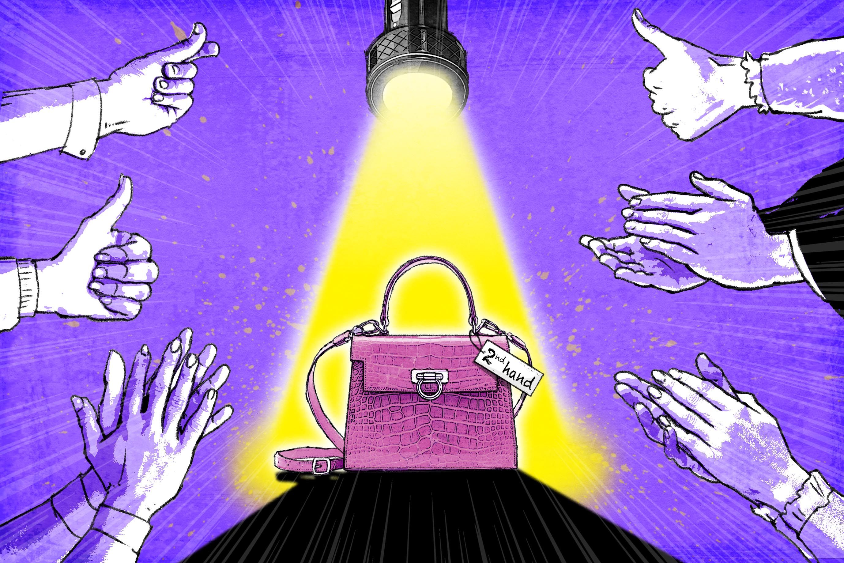 Once stigmatised, second-hand shopping is becoming embraced in China, especially for luxury goods. Illustration: Henry Wong