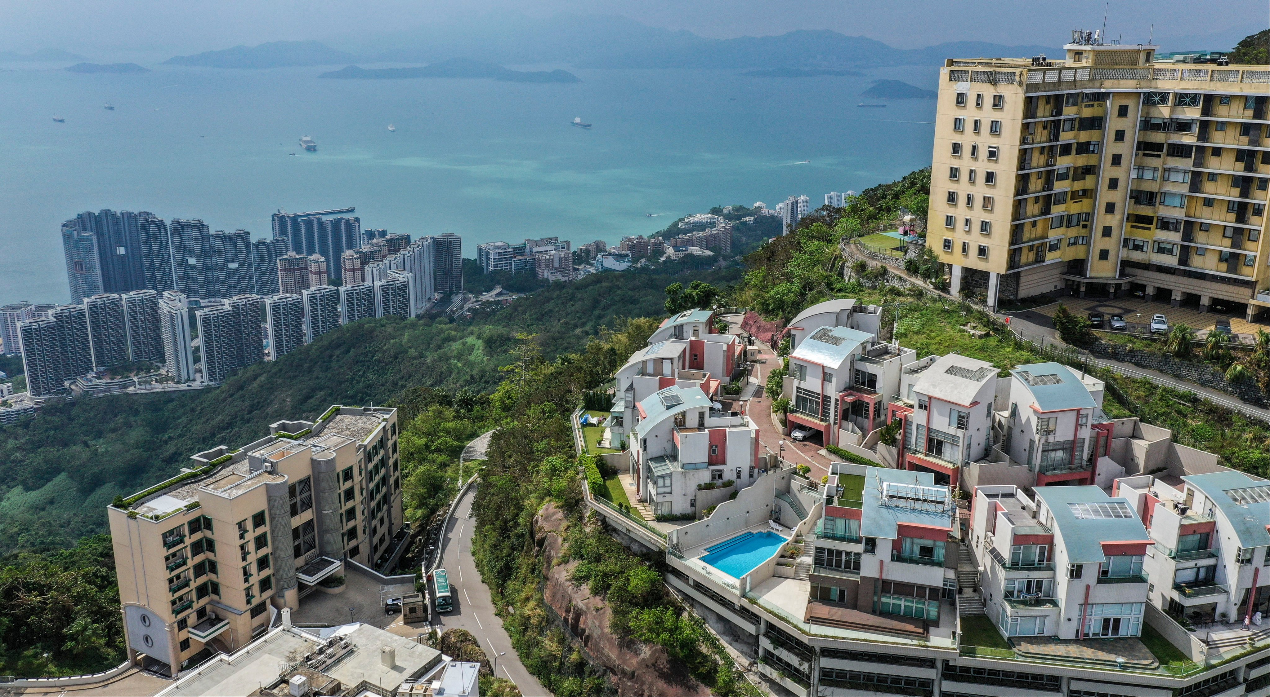Luxury residences perch on Mount Kellett Road, The Peak, overlooking southern Hong Kong Island. Photo: Roy Issa