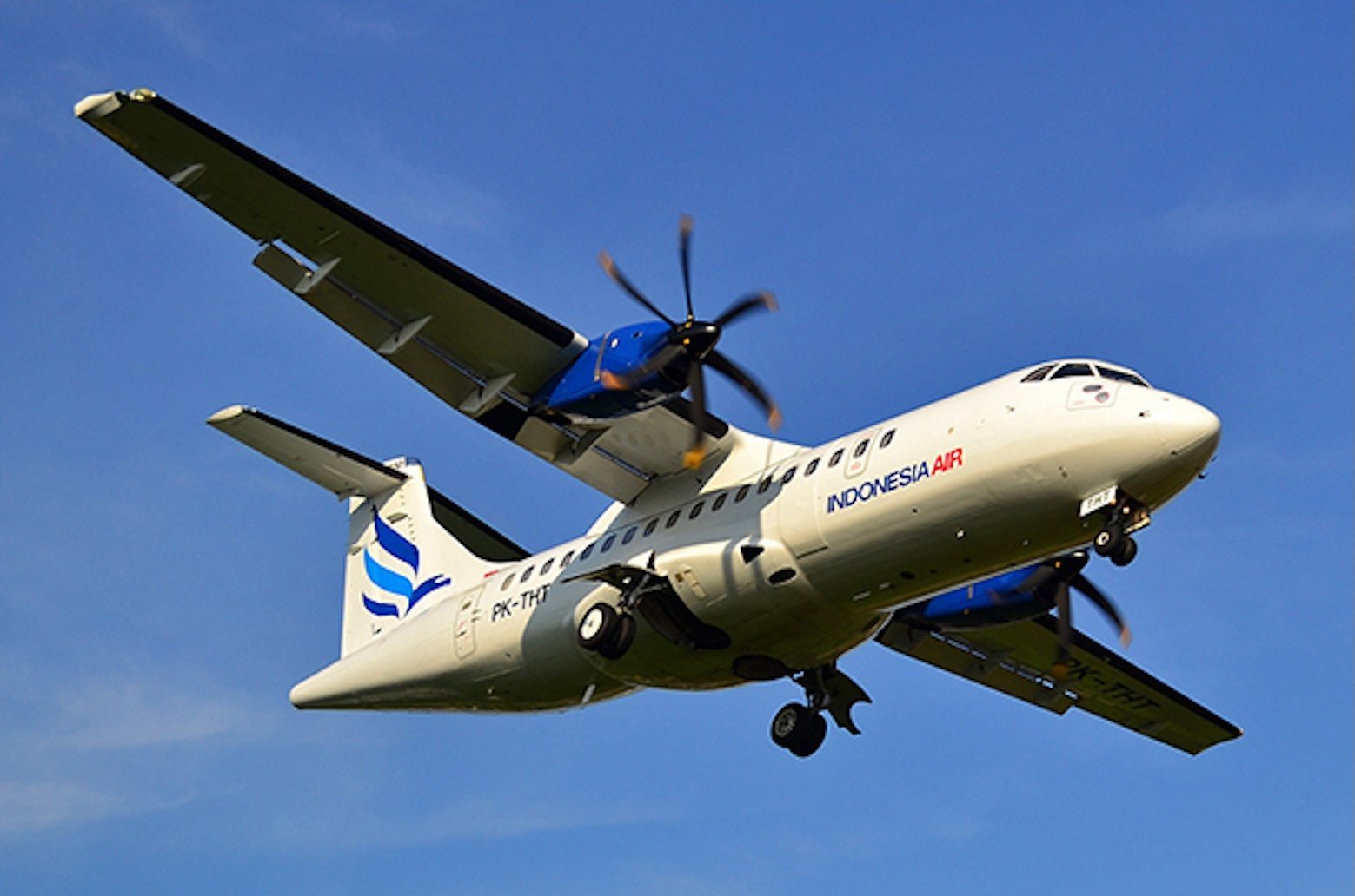 An aircraft operated by Indonesia Air Transport. A turboprop ATR 42-500 operated by the company was on the way from Yogyakarta to the capital city of South Sulawesi when it vanished from radar on Saturday. Photo: Indonesia Air Transport’s website