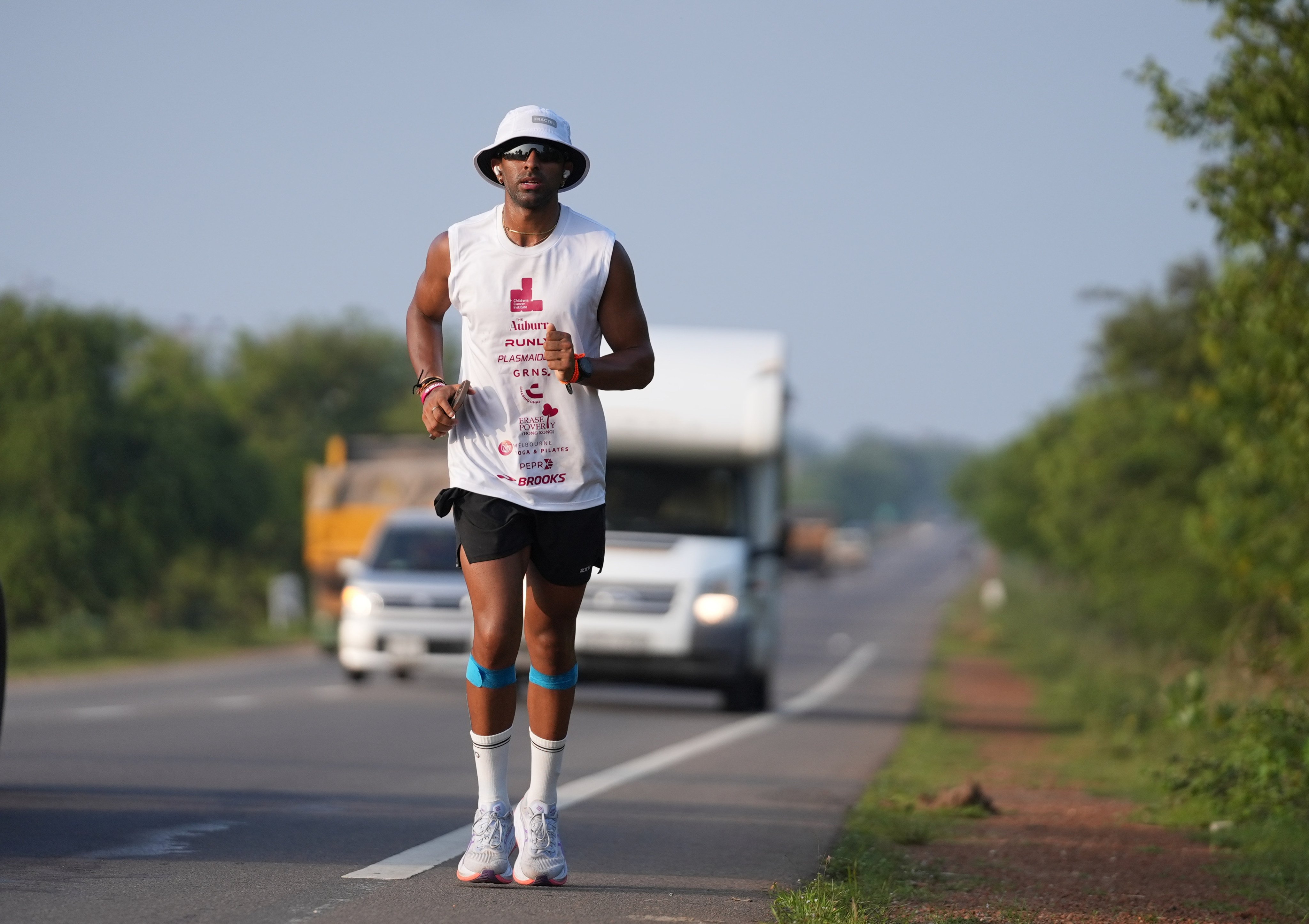 Rahul Sharma during his run across Sri Lanka to raise funds for children’s cancer research. Photo: Handout
