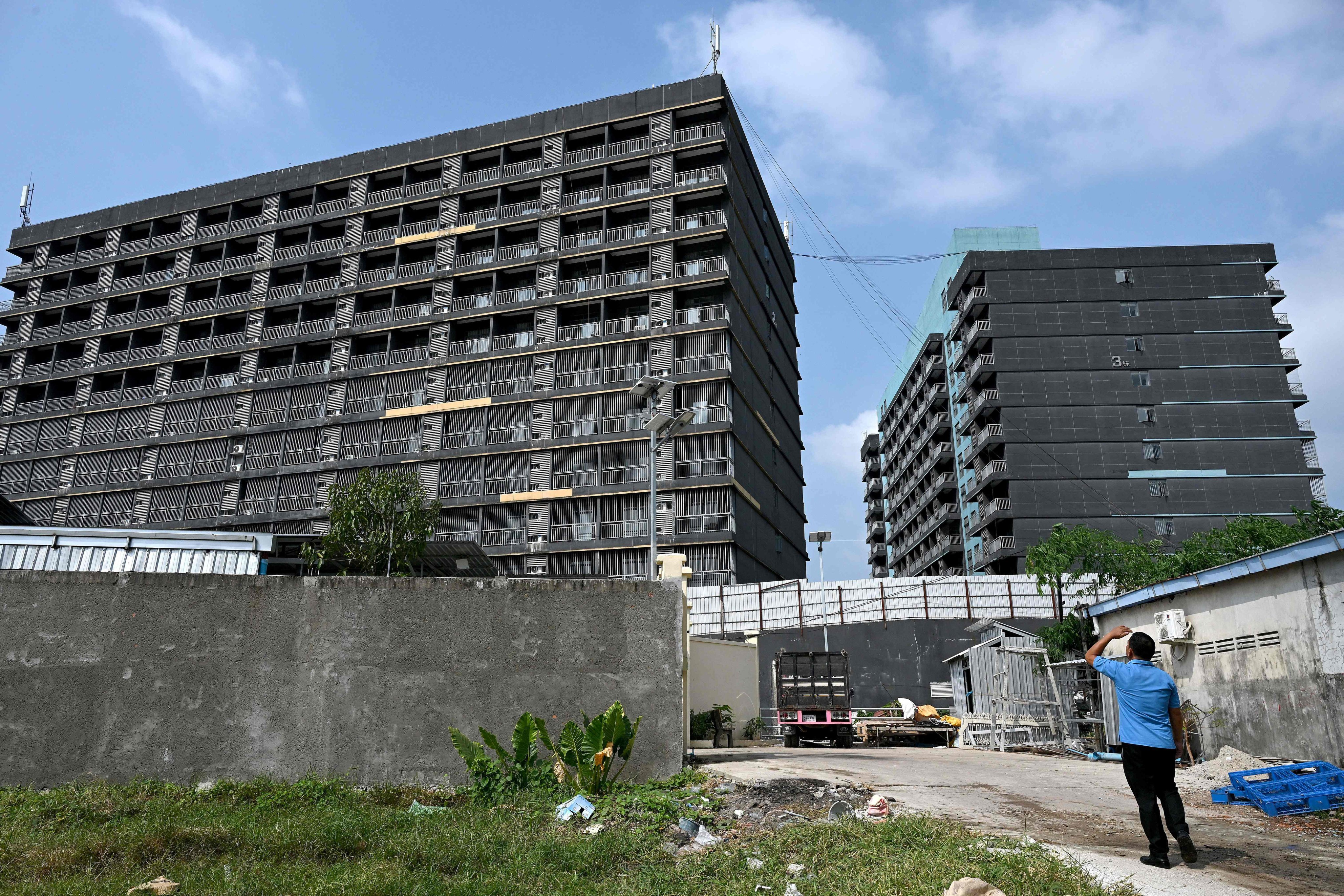 A building known as Jinbei 4 was part of a suspected compound built and operated by internationally sanctioned accused scam boss Chen Zhi’s Prince Group, in Sihanoukville, Cambodia. Photo: AFP