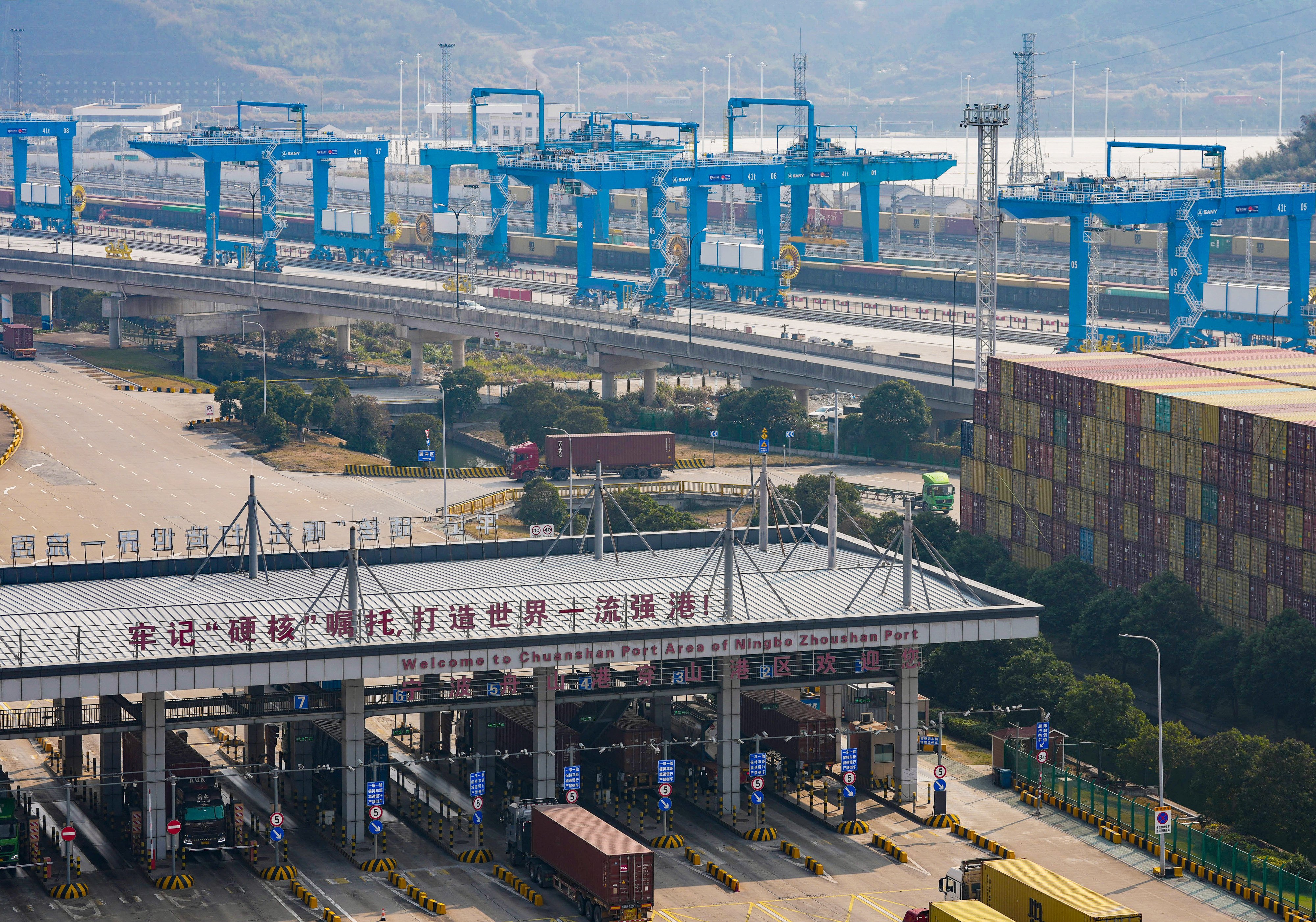 The Chuanshan area of Ningbo-Zhoushan Port is seen in China’s Zhejiang province. Port authorities said it had surpassed 40 million TEU in container throughput by early December. Photo: Xinhua