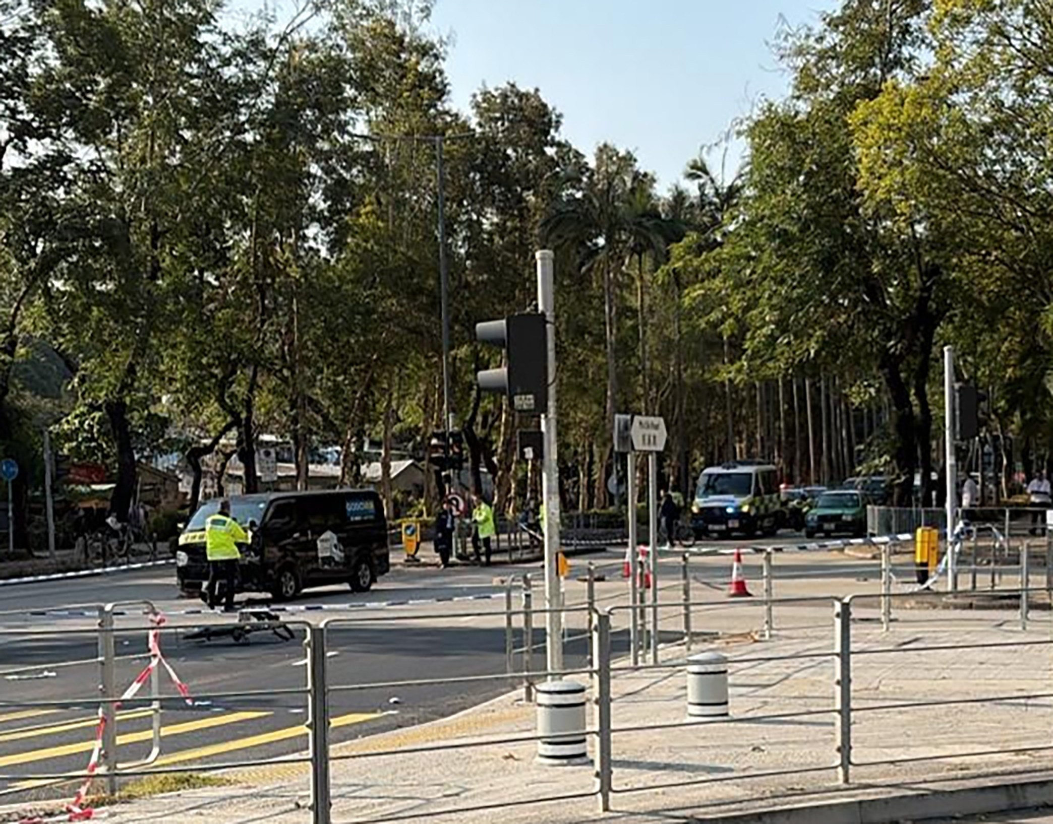 The collision occurred at the junction of Ma Sik Road and Tin Ping Road. Photo: Facebook/Public Transport Think Tank of Hong Kong