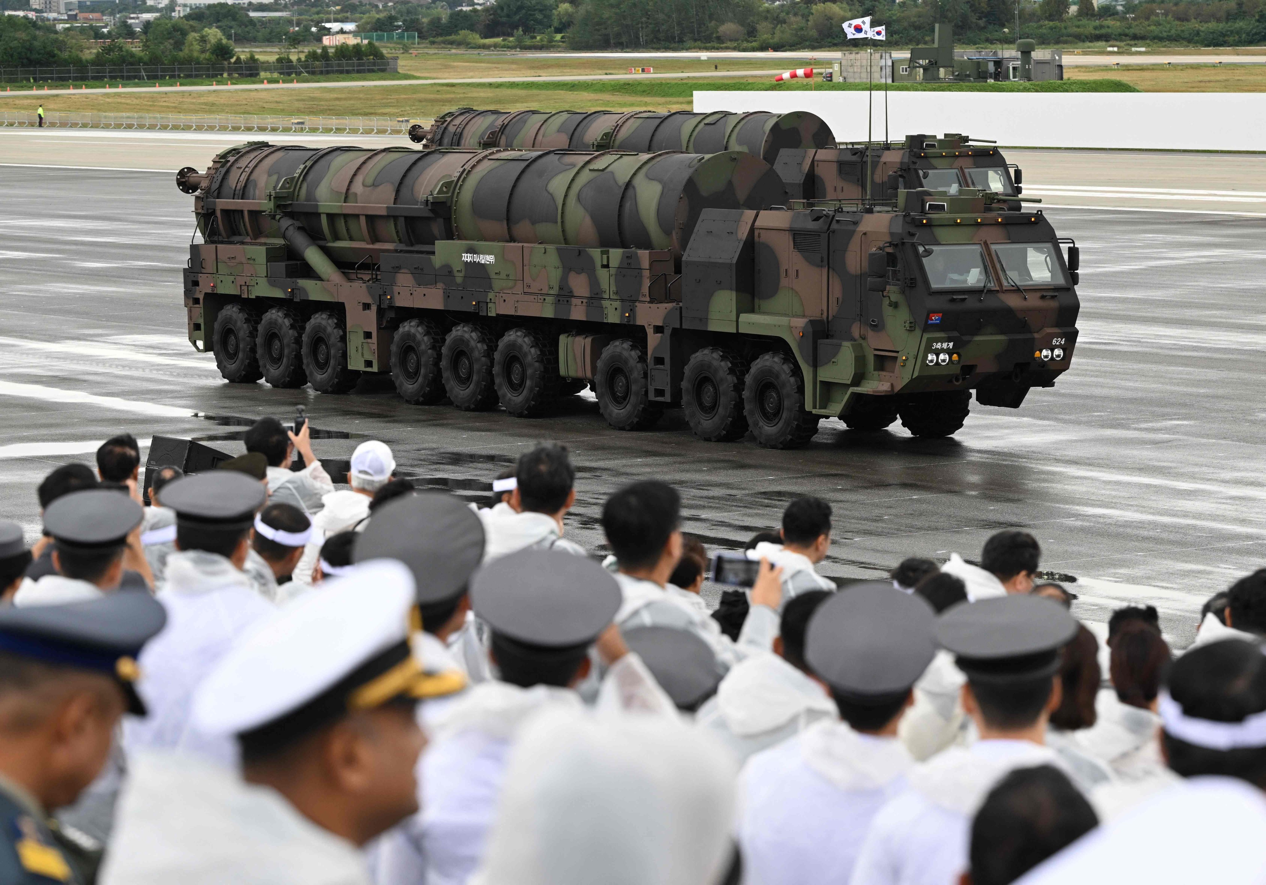 South Korea’s Hyunmoo-5 missile is displayed during a ceremony in Seongnam in 2024. Photo: AFP