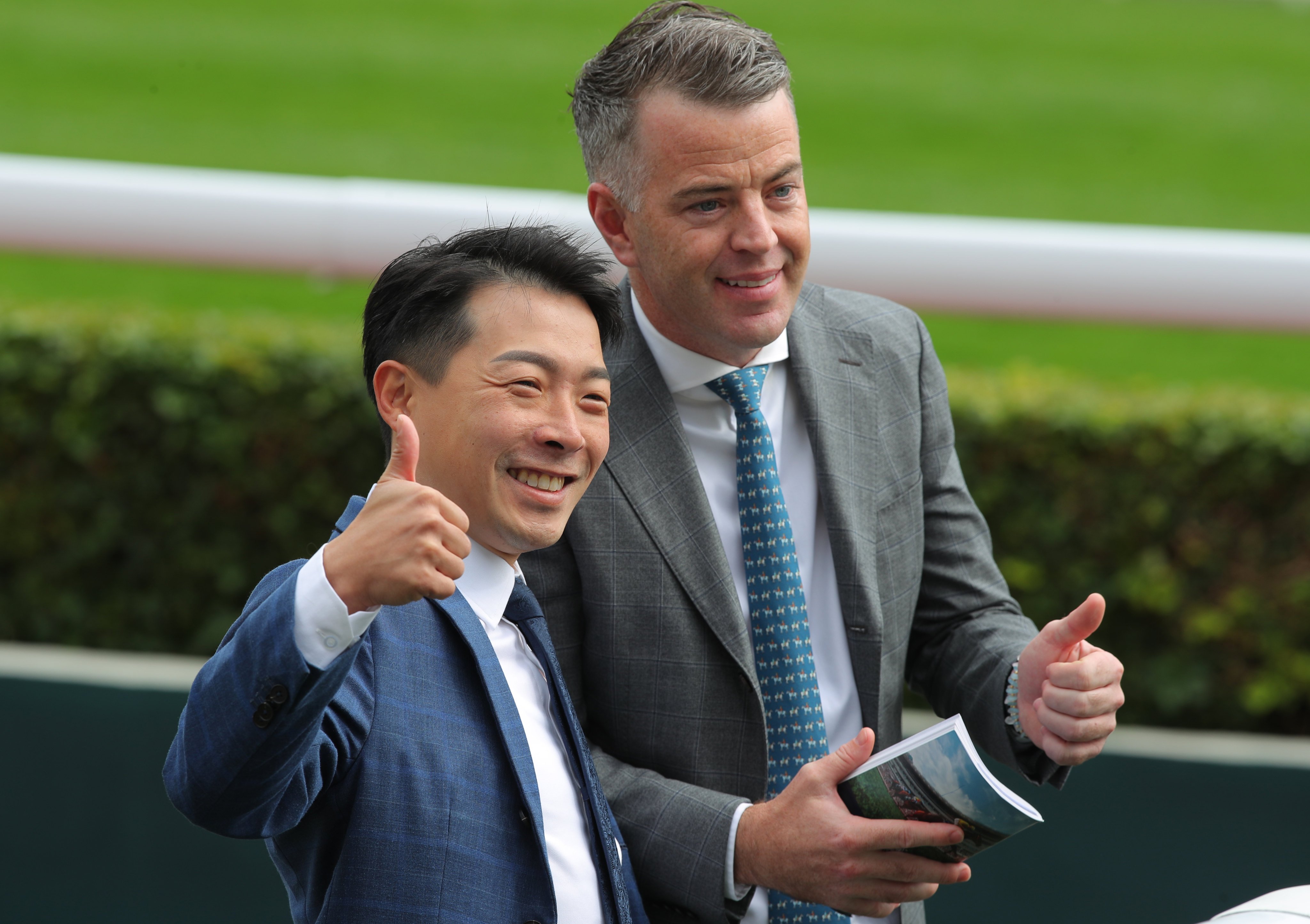 Jamie Richards celebrates a double at Sha Tin. Photos: Kenneth Chan