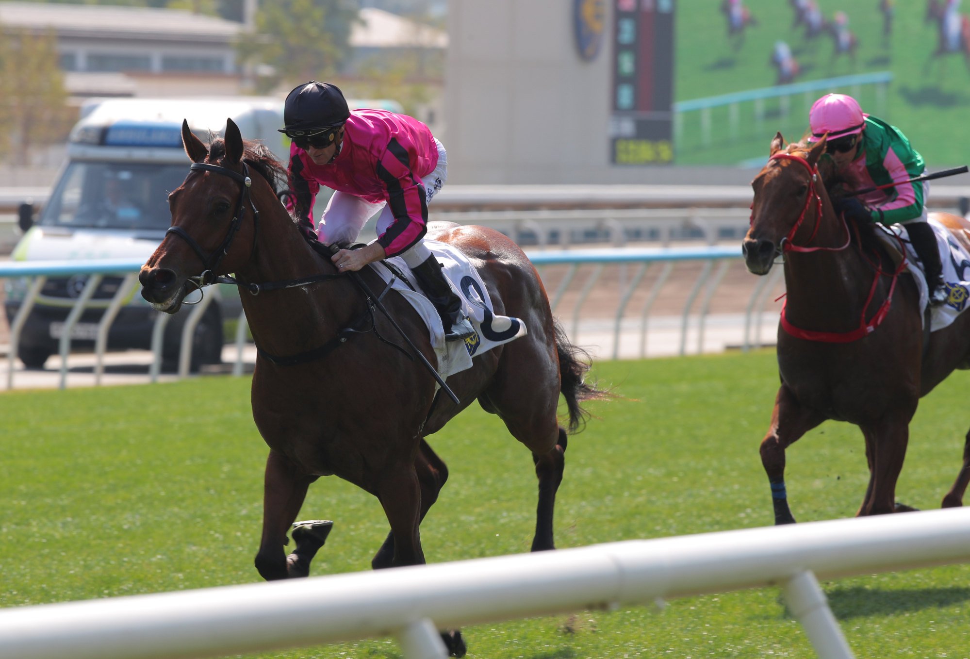 City Gold Banner wins impressively at Sha Tin. City Gold Banner wins impressively at Sha Tin.