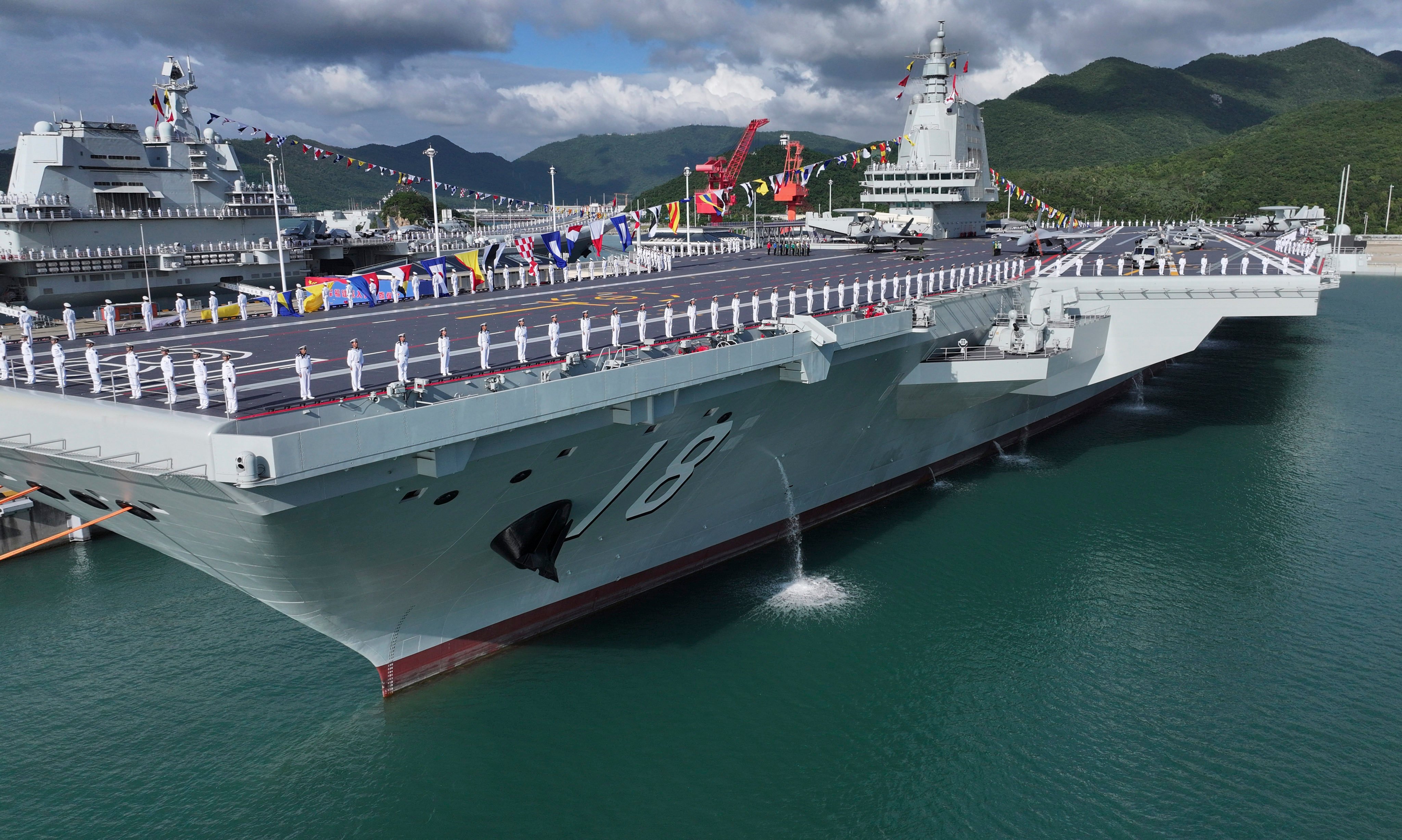 The Fujian, China’s first domestically designed aircraft carrier, is the world’s largest conventionally powered warship. Photo: Xinhua