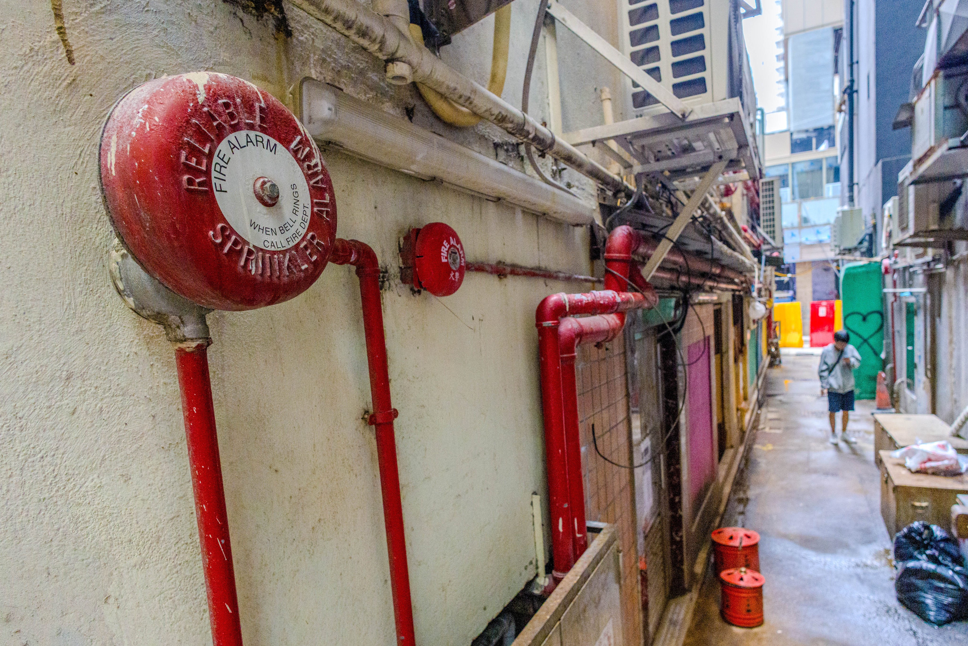 The fire alarm system at Tung Lee Mansion in Sai Wan, which was installed by the same contractor in charge of maintenance at Wang Fuk Court in Tai Po. Photo: Dickson Lee