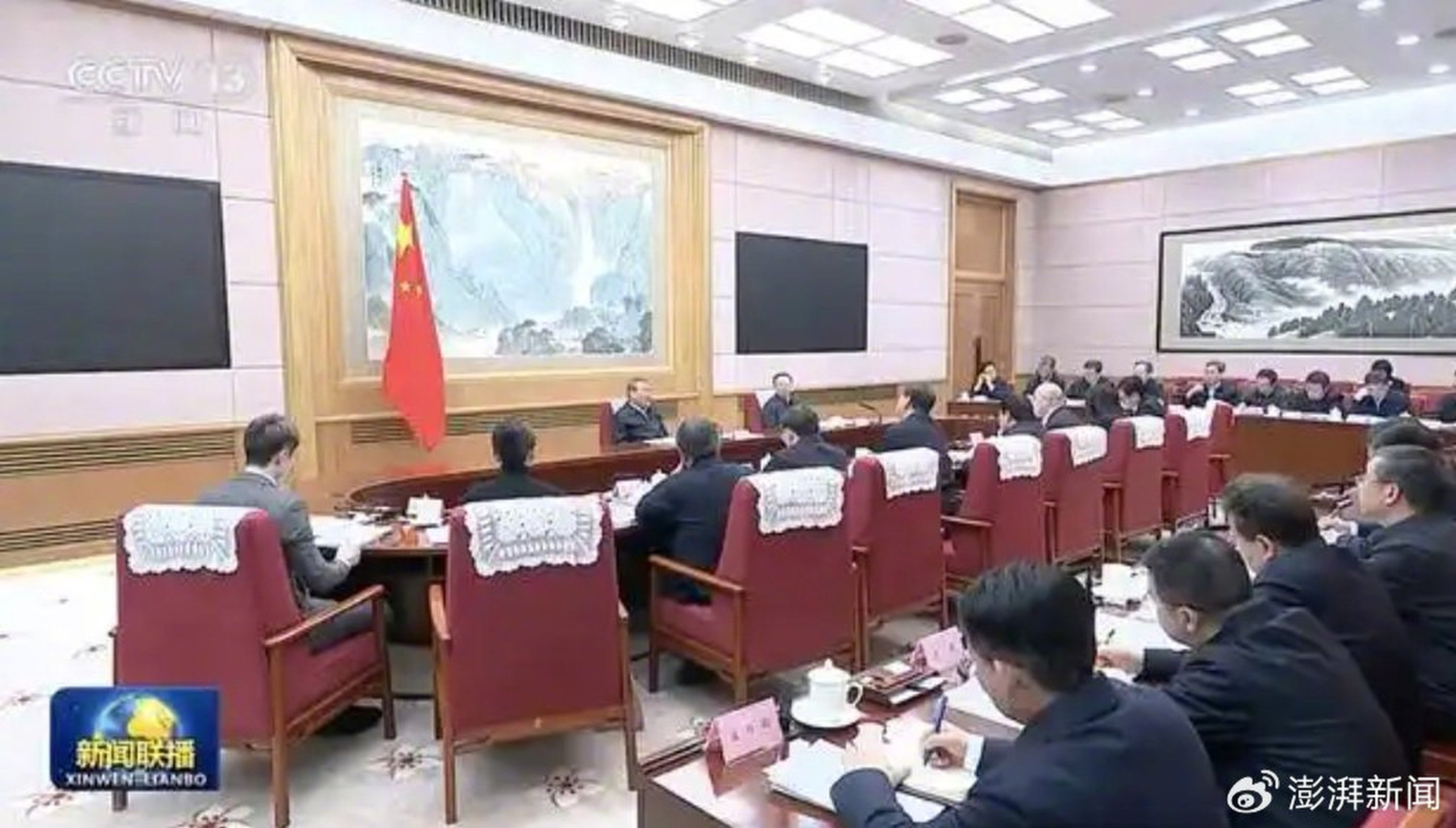 Premier Li Qiang on Monday met with leading figures from China’s business, culture and education spheres. Photo: CCTV