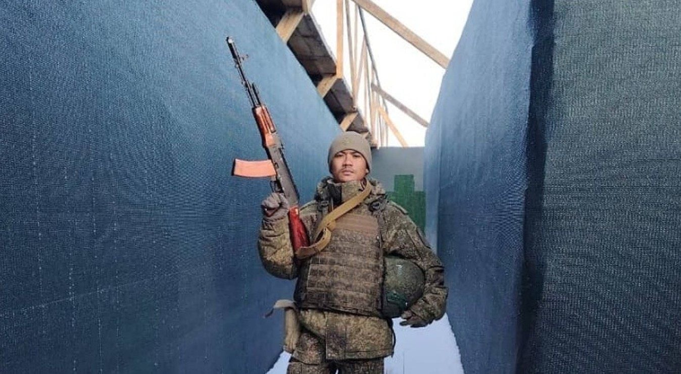 Image circulating on social media showing former Indonesian police officer Muhammad Rio after he joined Russia’s Wagner Group. Photo: Handout