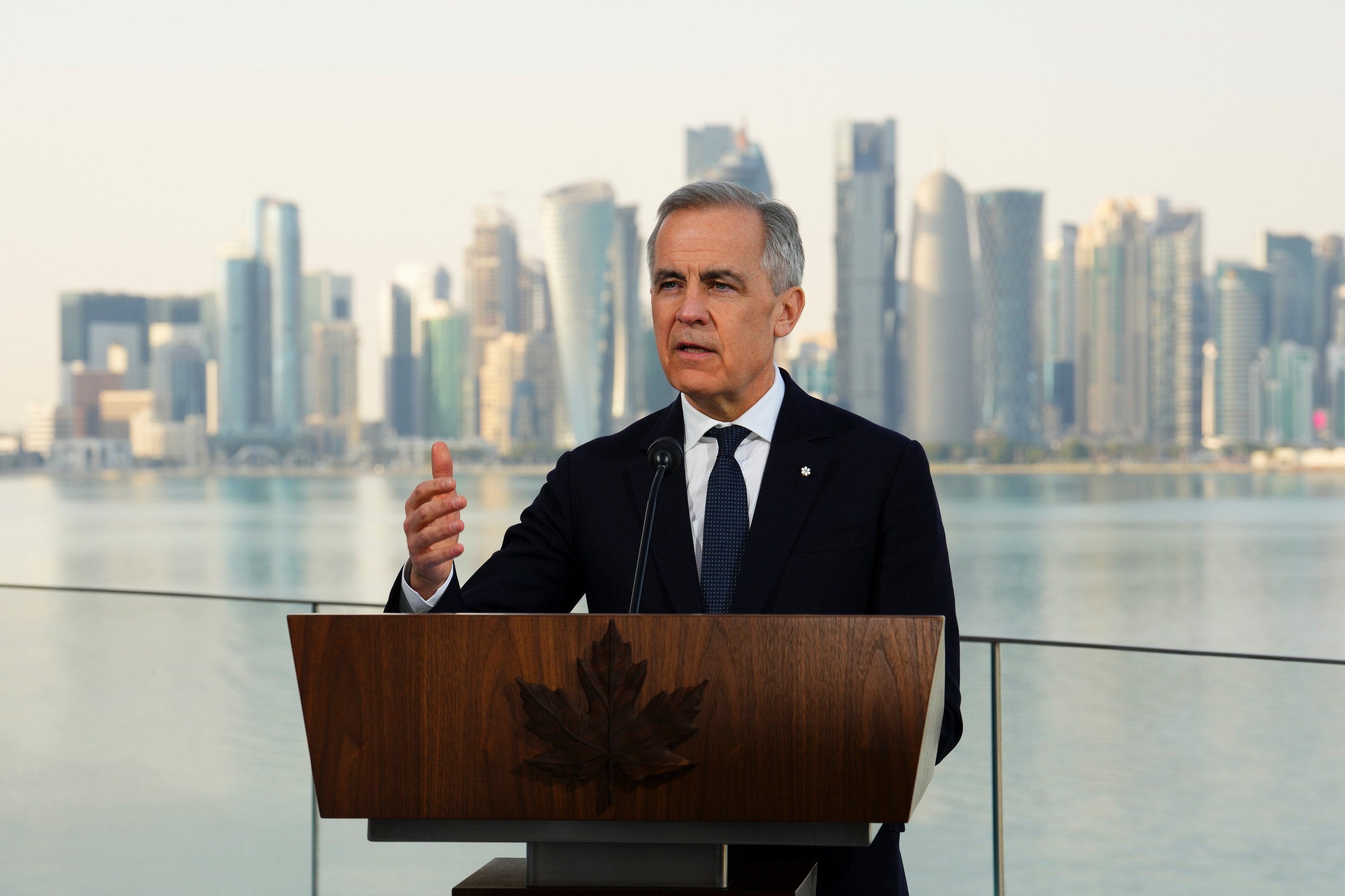Canadian Prime Minister Mark Carney in Doha, Qatar on Sunday. Photo: The Canadian Press via AP