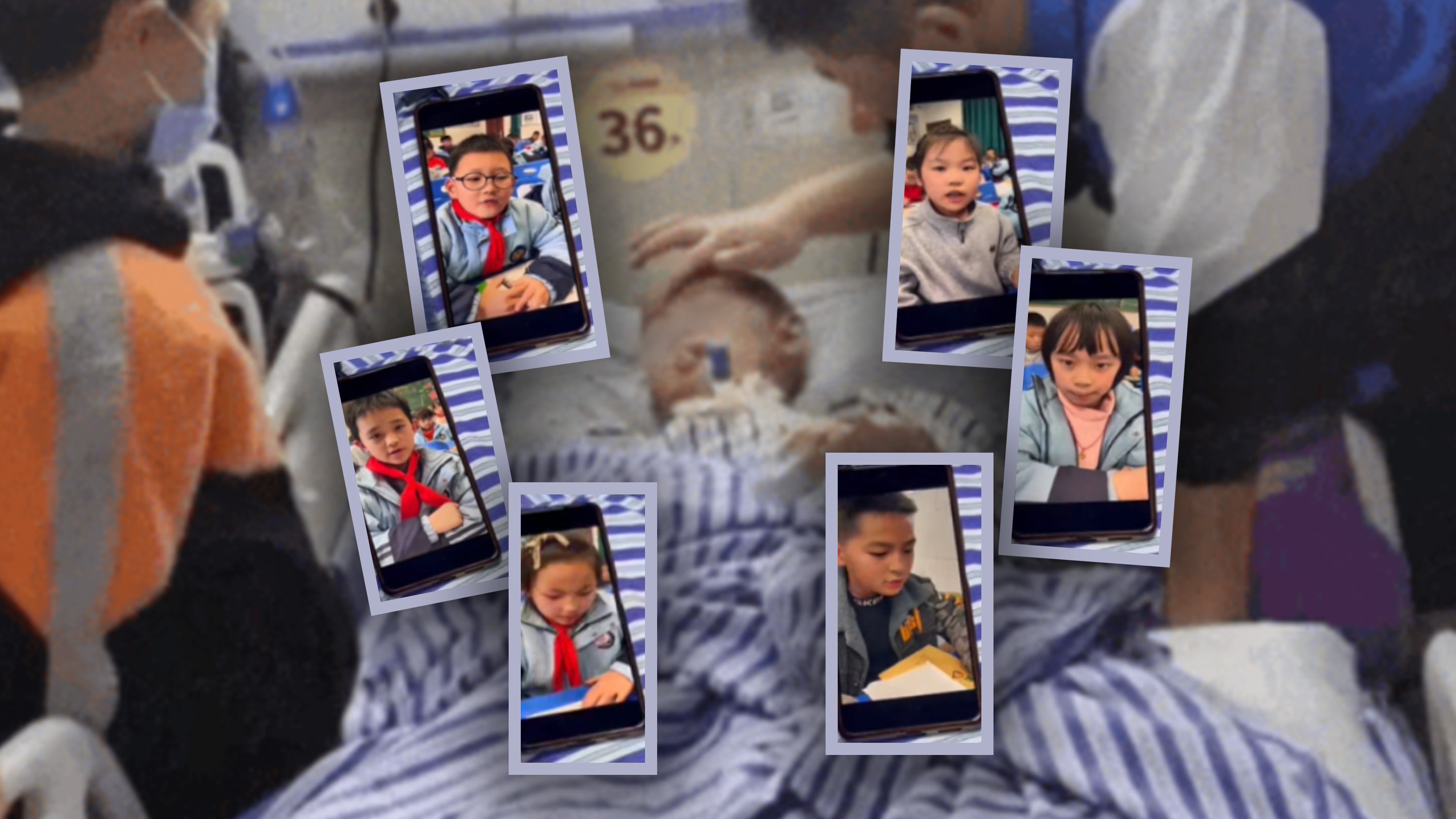 An eight-year-old Chinese boy who fell into a coma after a car accident has miraculously wakened up 55 days later after he responded to his classmates’ calls recorded on video. Photo: SCMP composite/CCTV