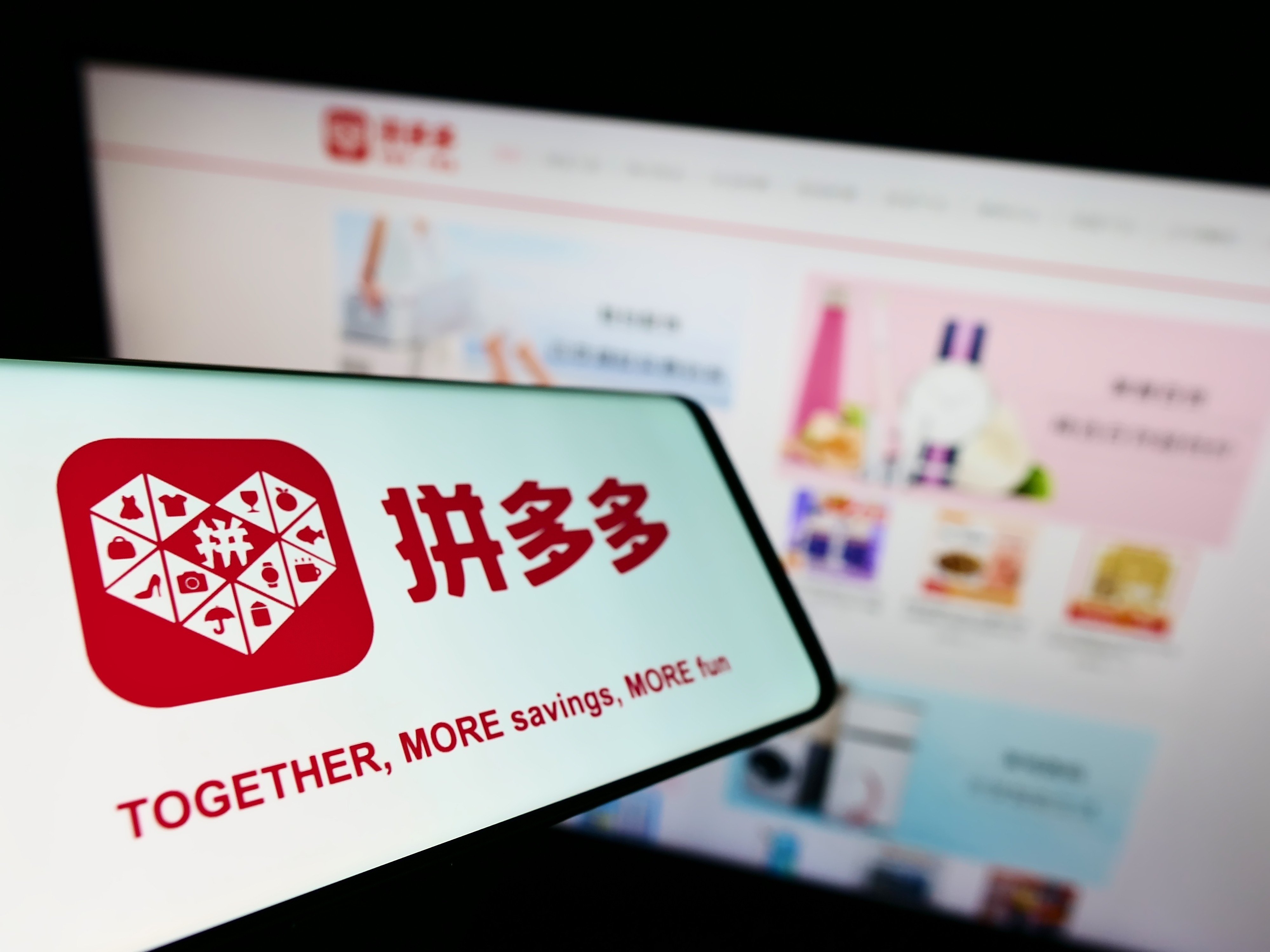 The logo of Chinese e-commerce platform Pinduoduo.  Photo: Shutterstock