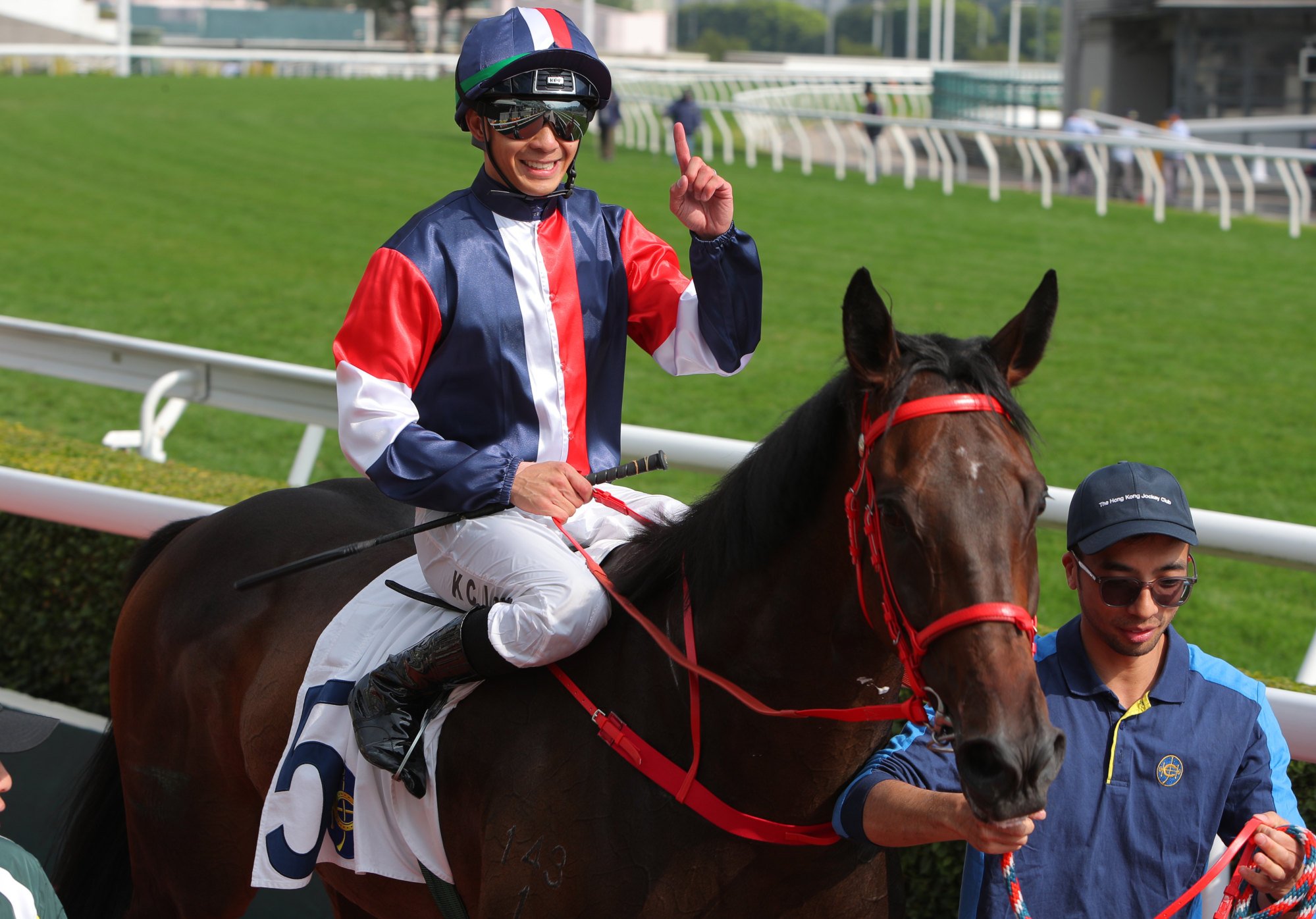 Derek Leung is all smiles after booting home Numbers. Derek Leung is all smiles after booting home Numbers.