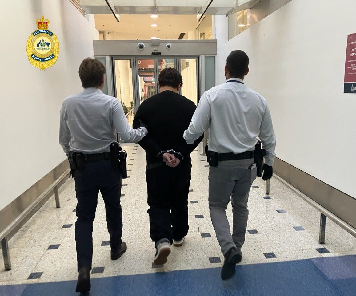 One of the suspects who was caught with child sexual abuse material on his electronic device. Photo: Australian Border Force