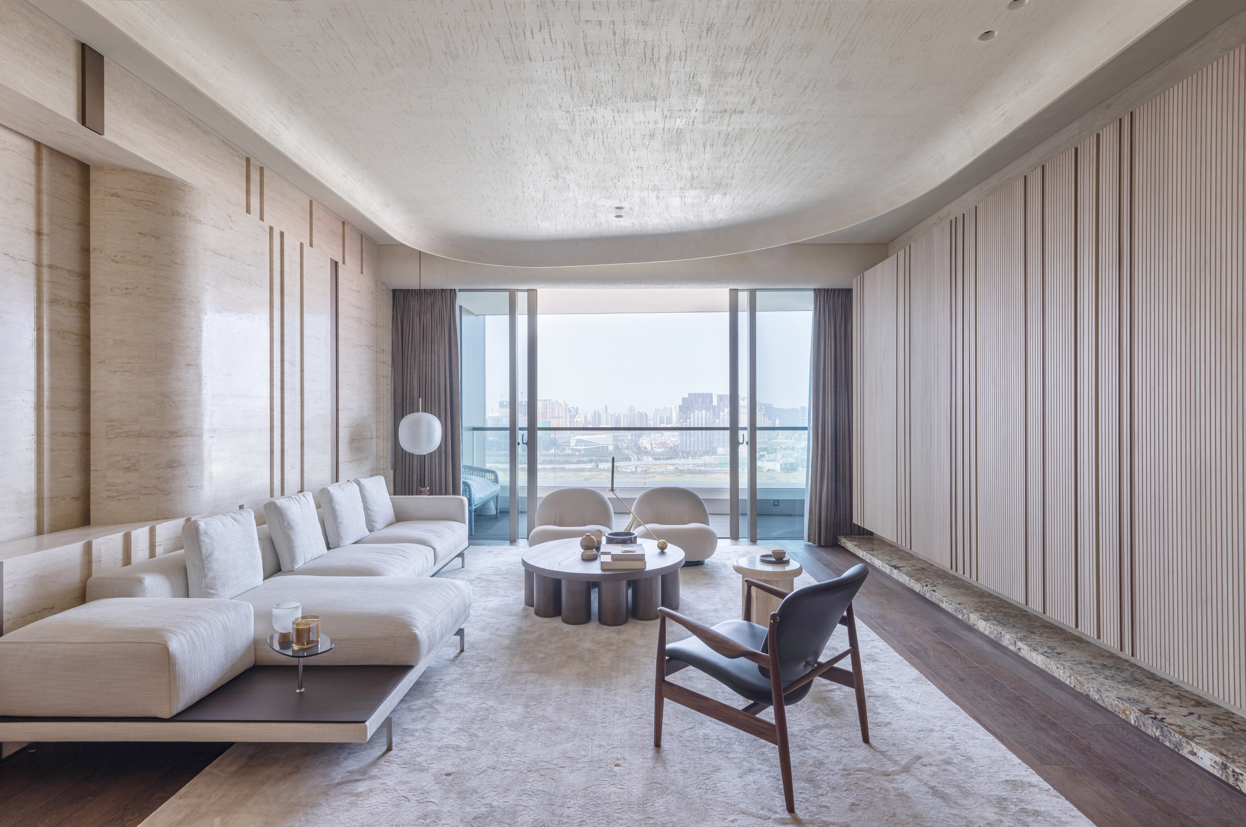The living room of an apartment in Macau designed by Max Lam Designs. Photo: Dick Liu