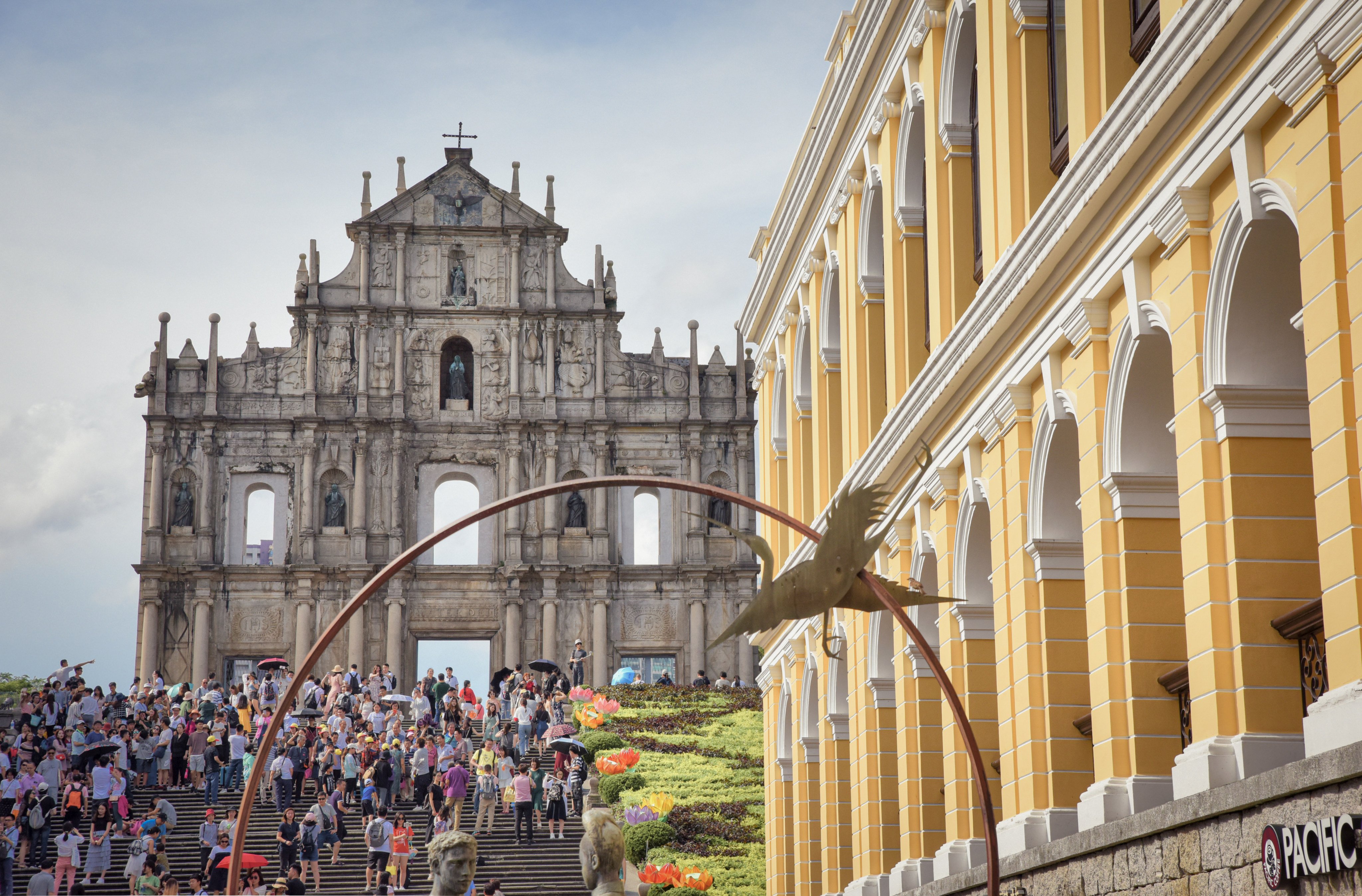 The lavish stonework and proximity to other landmarks have long drawn tourists to the 17th century Ruins of Saint Paul, in Macau. Photo: Ronan O’Connell