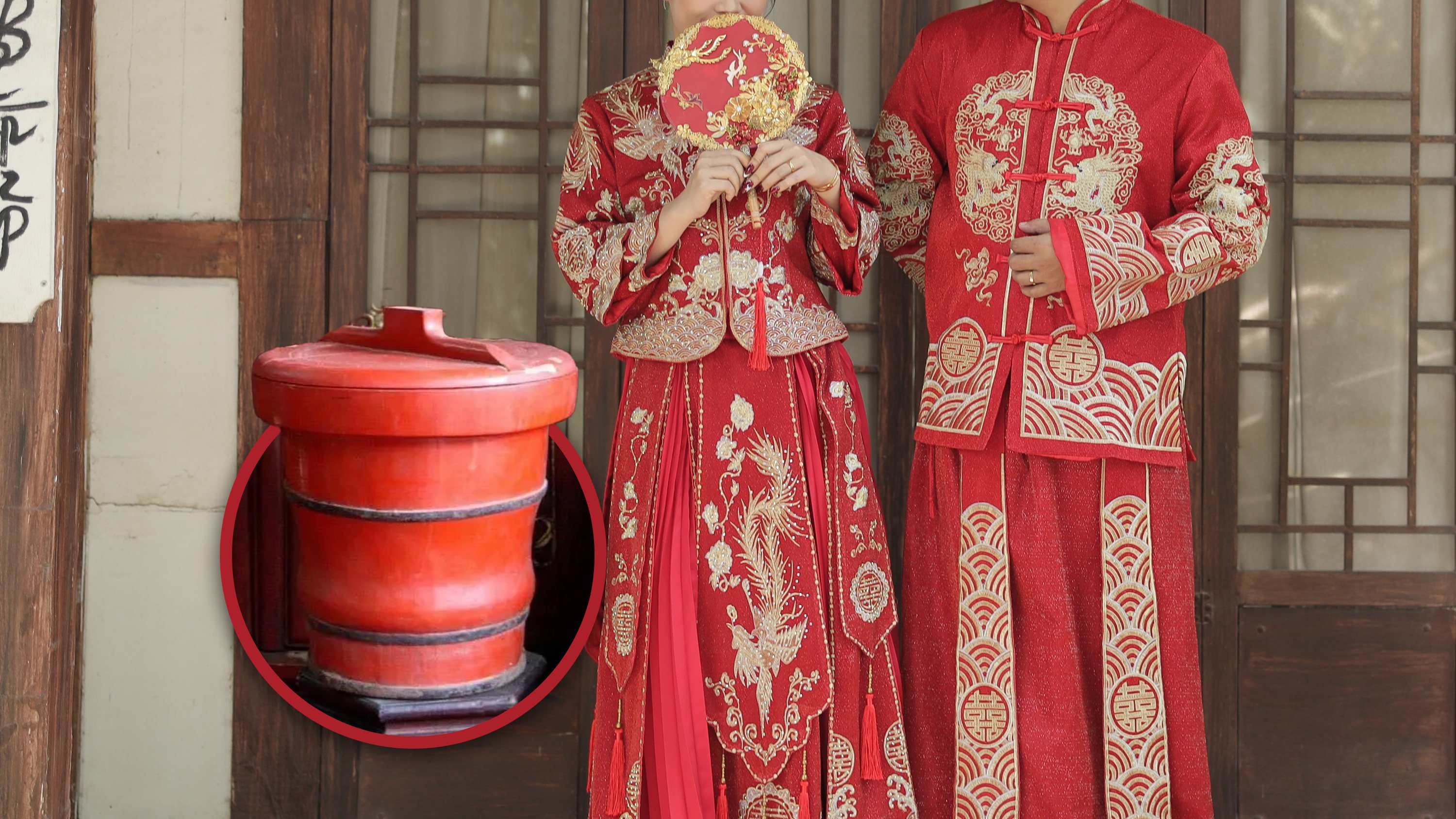 In suburban villages near Shanghai, practical items like foot basins, chamber pots, and tall bathing tubs were once vital components of a bride’s dowry. Photo: SCMP composite/Shutterstock/ifeng