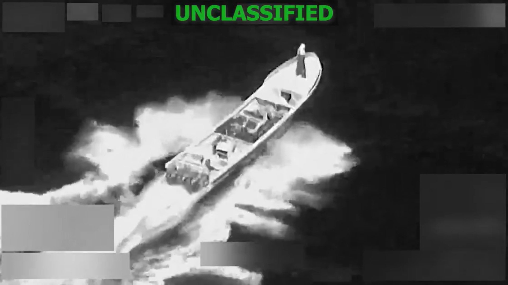 Footage posted by US Southern Command on Friday shows a boat moving through the water before exploding in flames. Image: X/Southcom