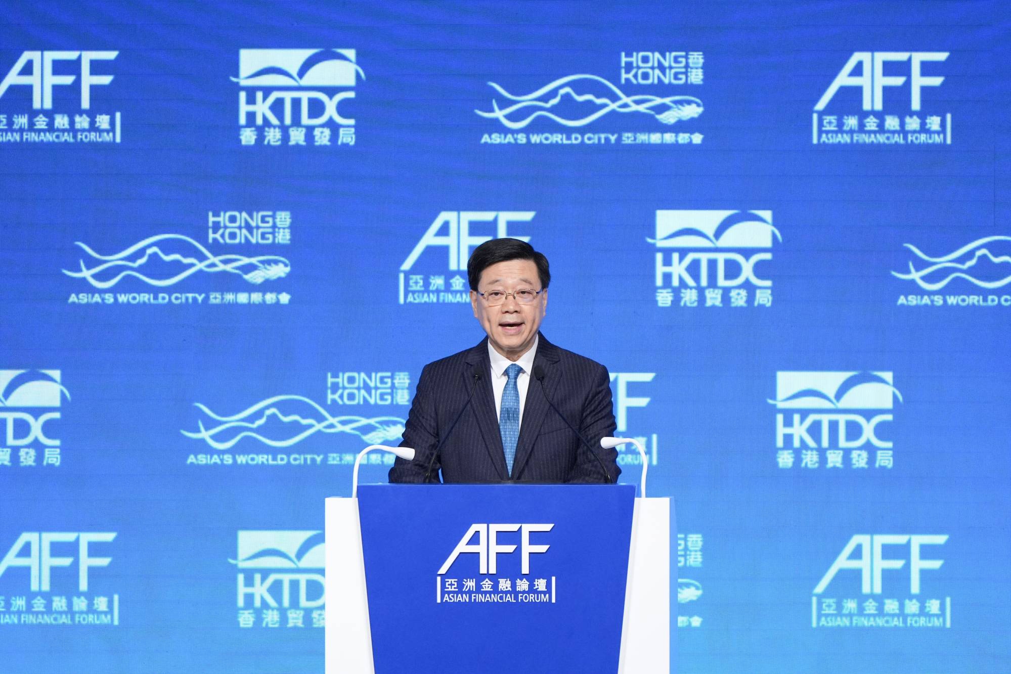 Chief Executive John Lee highlights the city’s “unprecedented achievements” at the forum. Photo: Eugene Lee