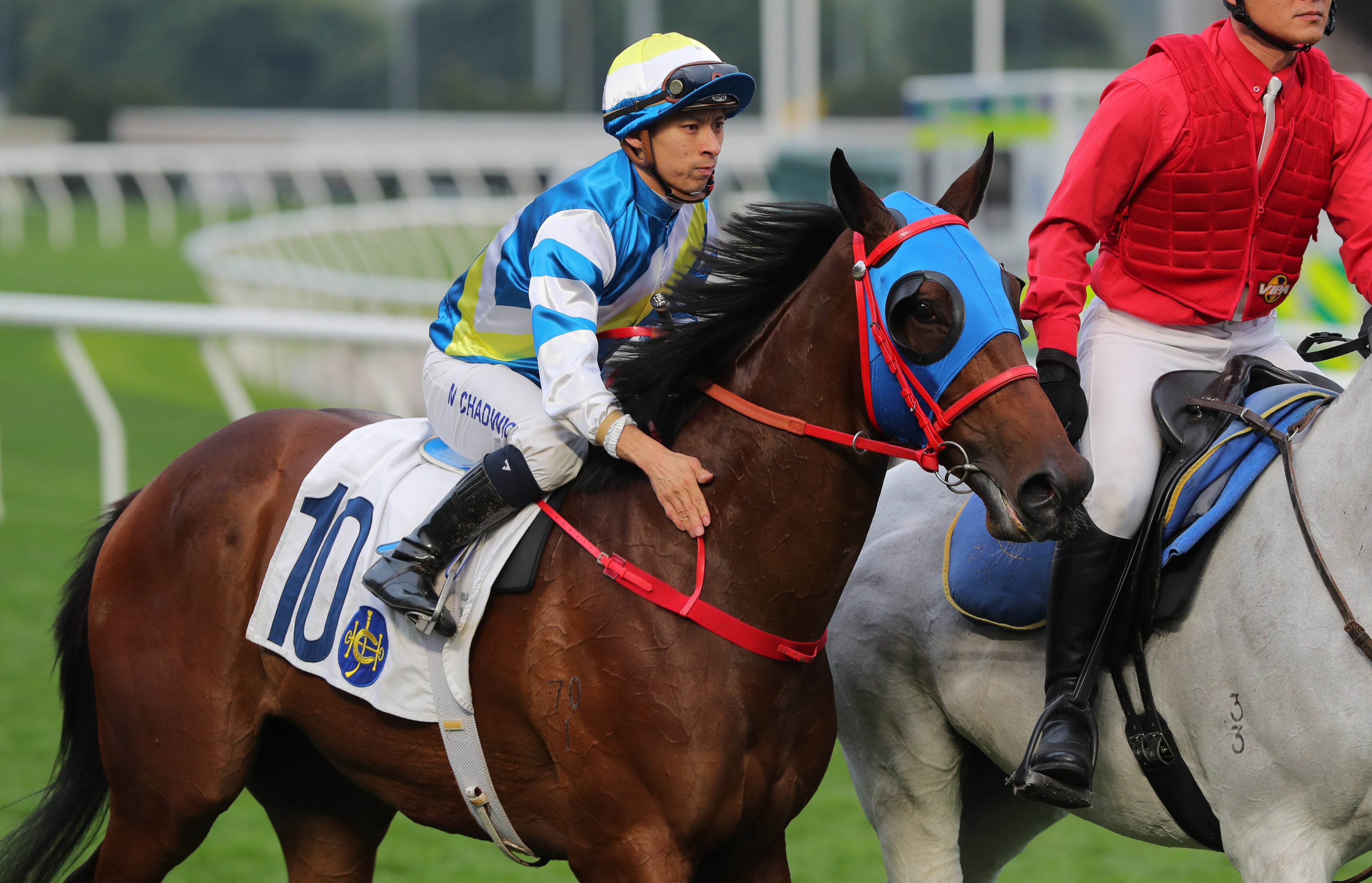 Matthew Chadwick gives Patch Of Cosmo a pat after his Sha Tin victory last March. Photos: Kenneth Chan